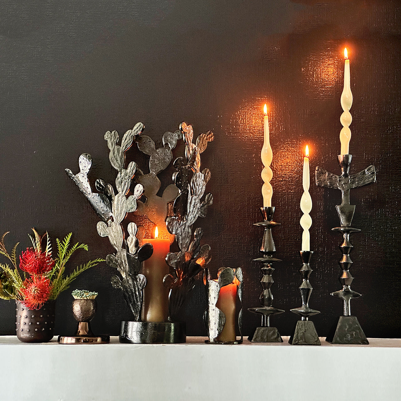 San Miguel Nopales Candleholder Sculpture - Nima Oberoi Lunares 