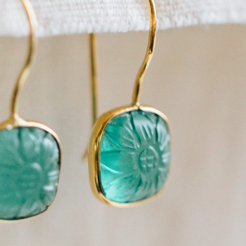 Lalita Blue Daisy Dangle Earrings - Ten Thousand Villages