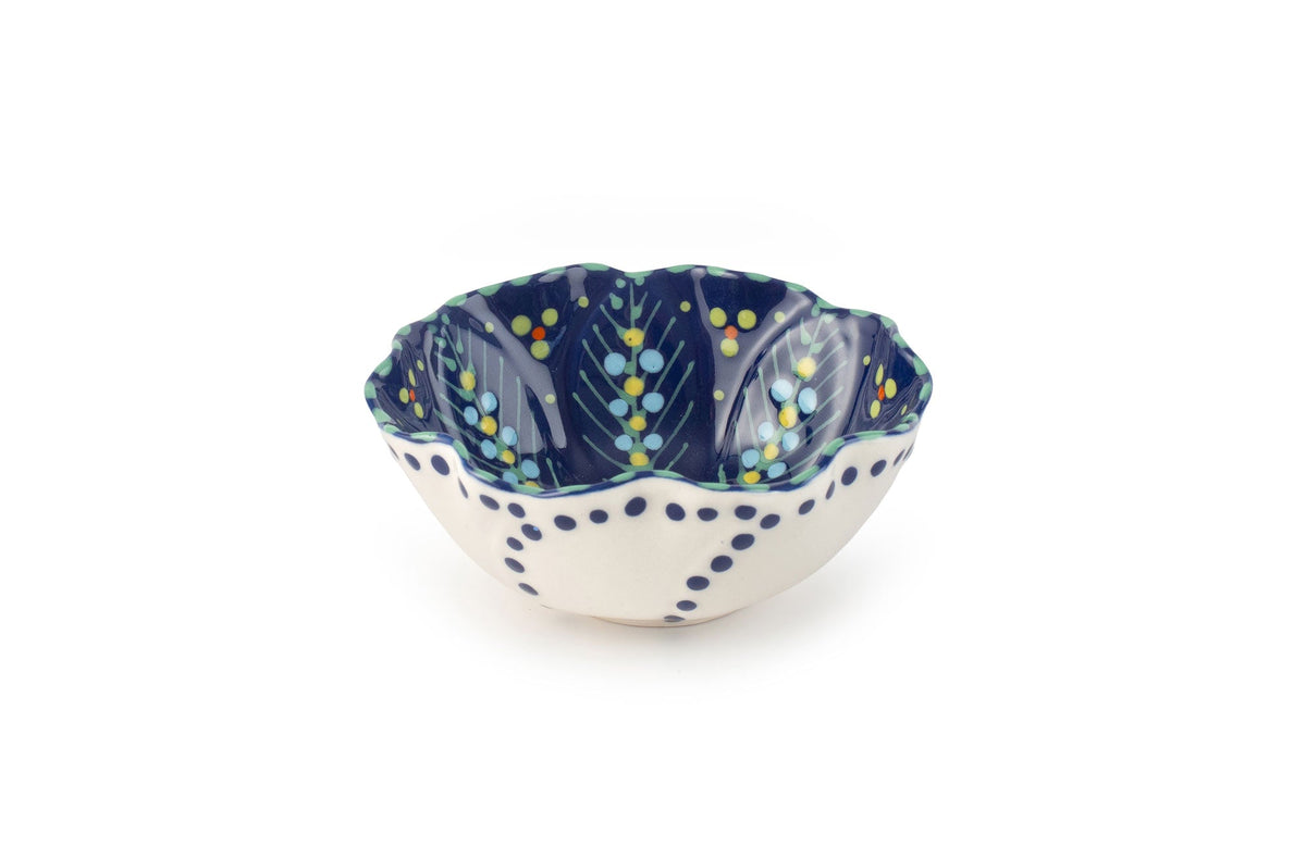 Ceramic Poppy Ramekin - Indigo