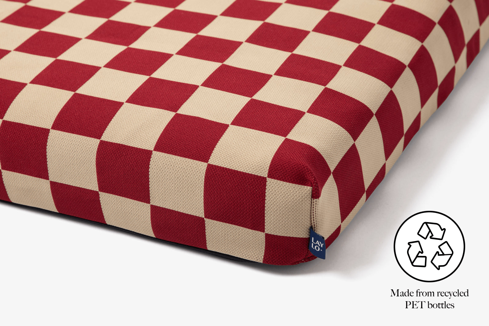 LAY LO™ Pets Red Checker Dog Bed or Bed Cover, dog bed with cover, red checkered bedding, red pet bed,  checkered dog bed, 