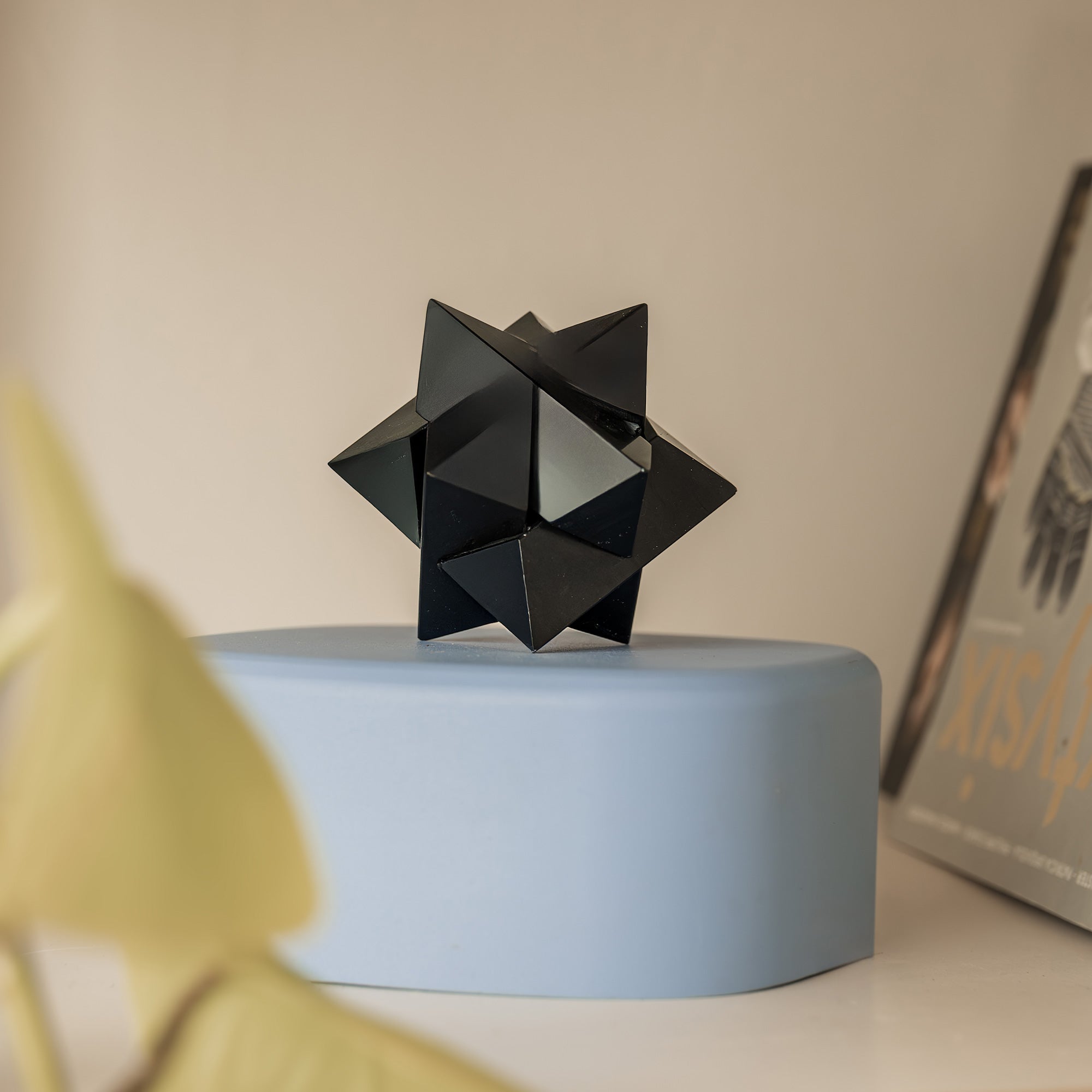 Burr 3D gemstone puzzle in Black Onyx