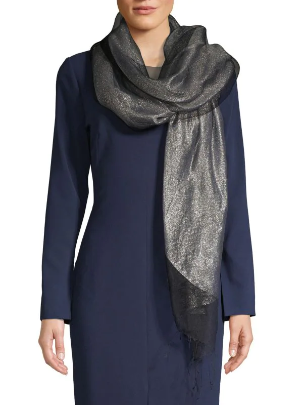 Glitter Dress Scarf - Black Silver