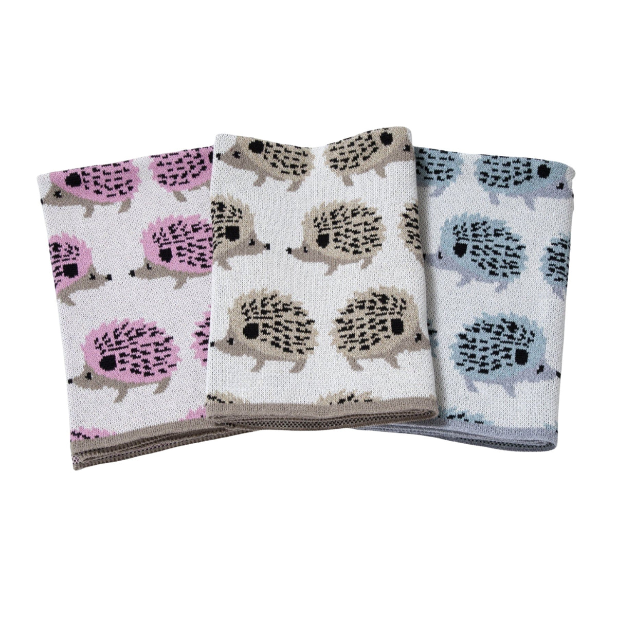 in2green Eco Baby Throws Baby Cotton Knit Blanket - Hedgehog