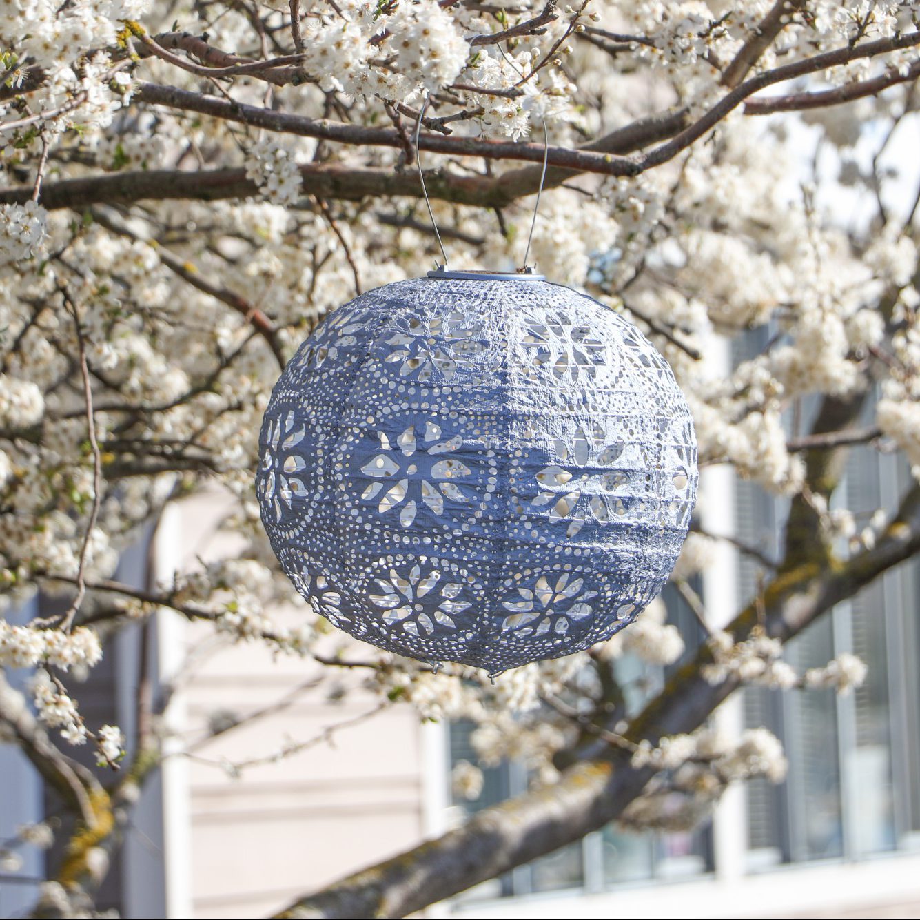 Soji Stella Boho Tyvek Solar Lantern in tree