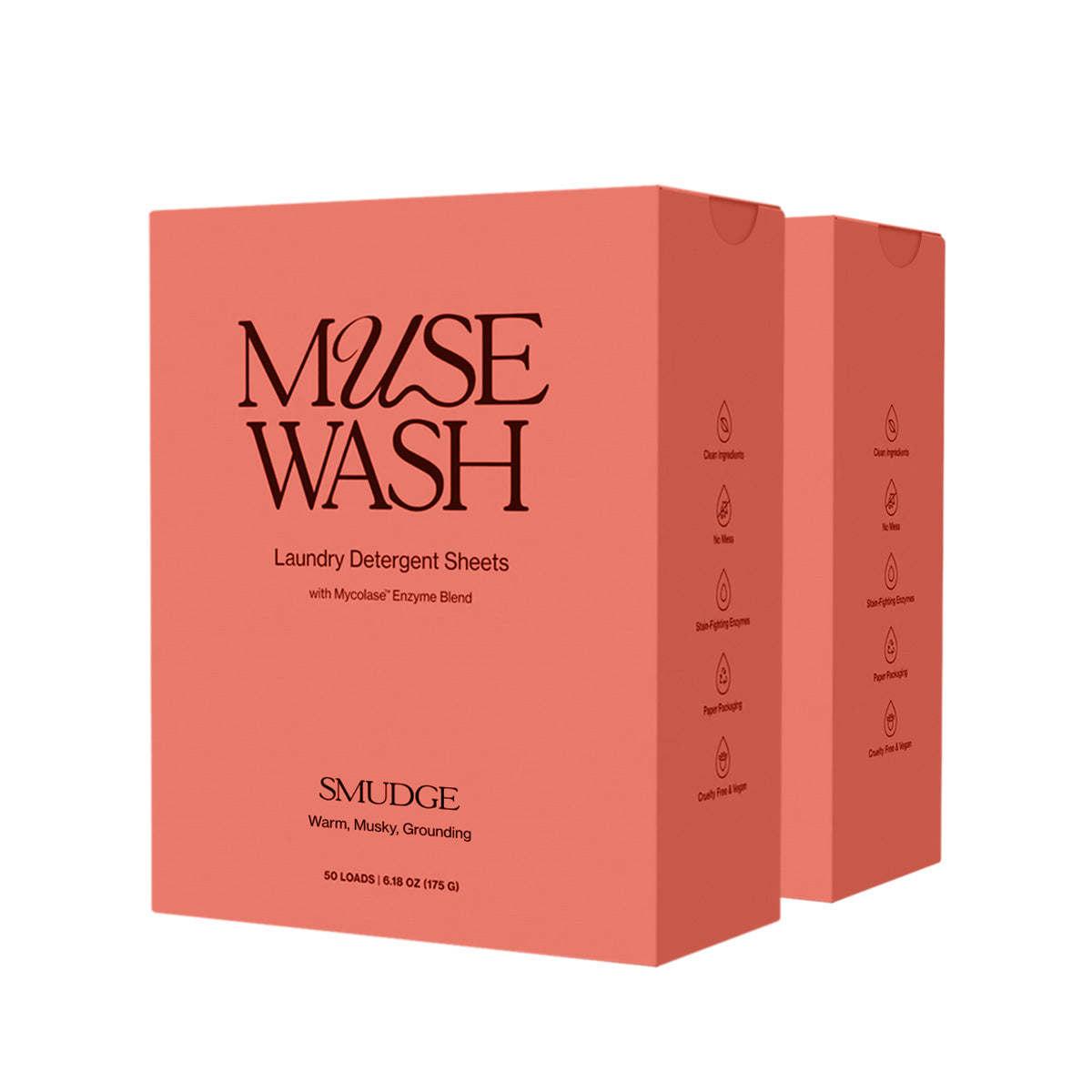 MUSEWASH Laundry Detergent Sheets, SMUDGE (100 Loads, 2 Boxes)
