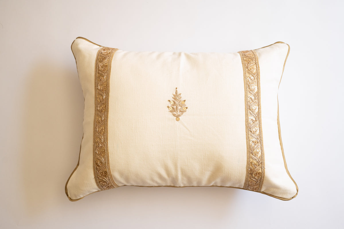 Noor Hand-Embroidered Lumbar Pillow