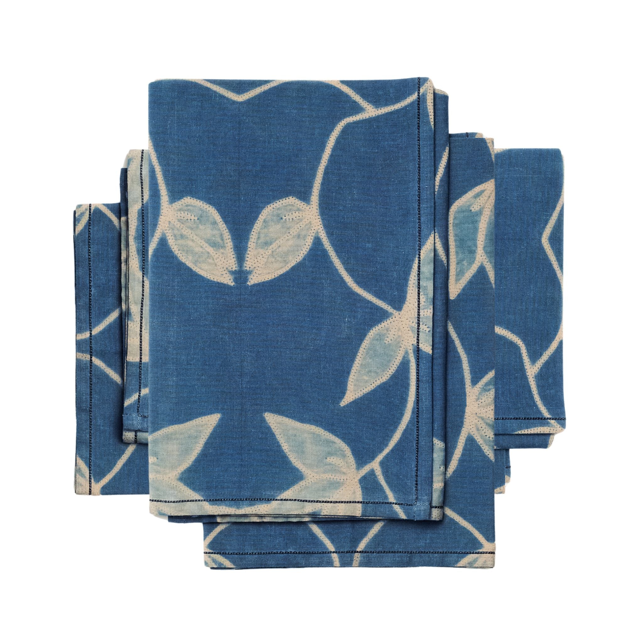Folio Handcrafted Shibori Print Cotton Table Napkins - Thumbnail 2