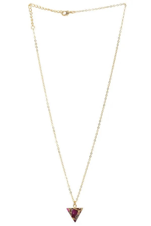 Mojave Mini Triangle Earring and Necklace Set Maroon