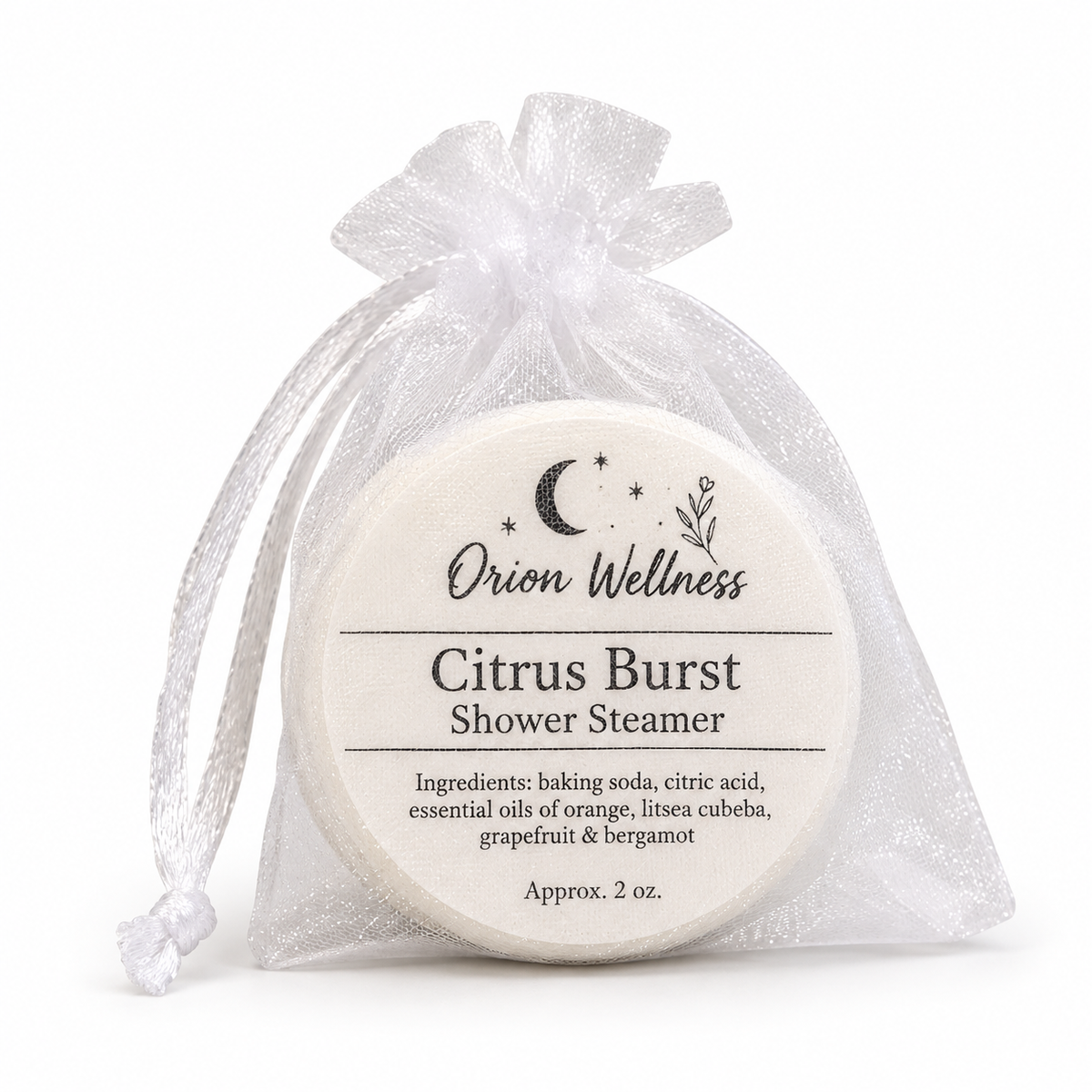 Citrus Burst shower steamer on a white background — included in Bright Morning Gift Set