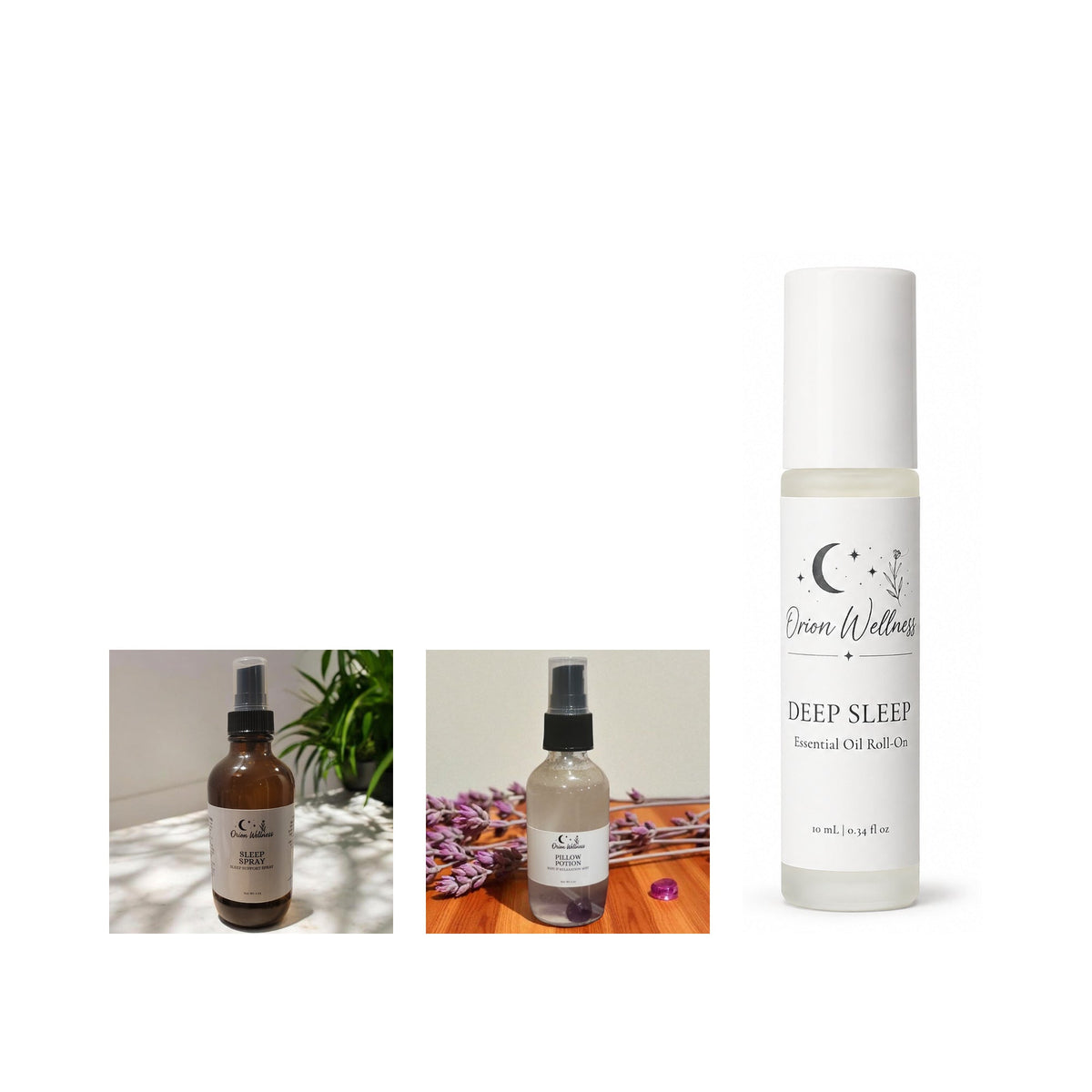 Bedside Sleep Ritual bundle by Orion Wellness on a white background