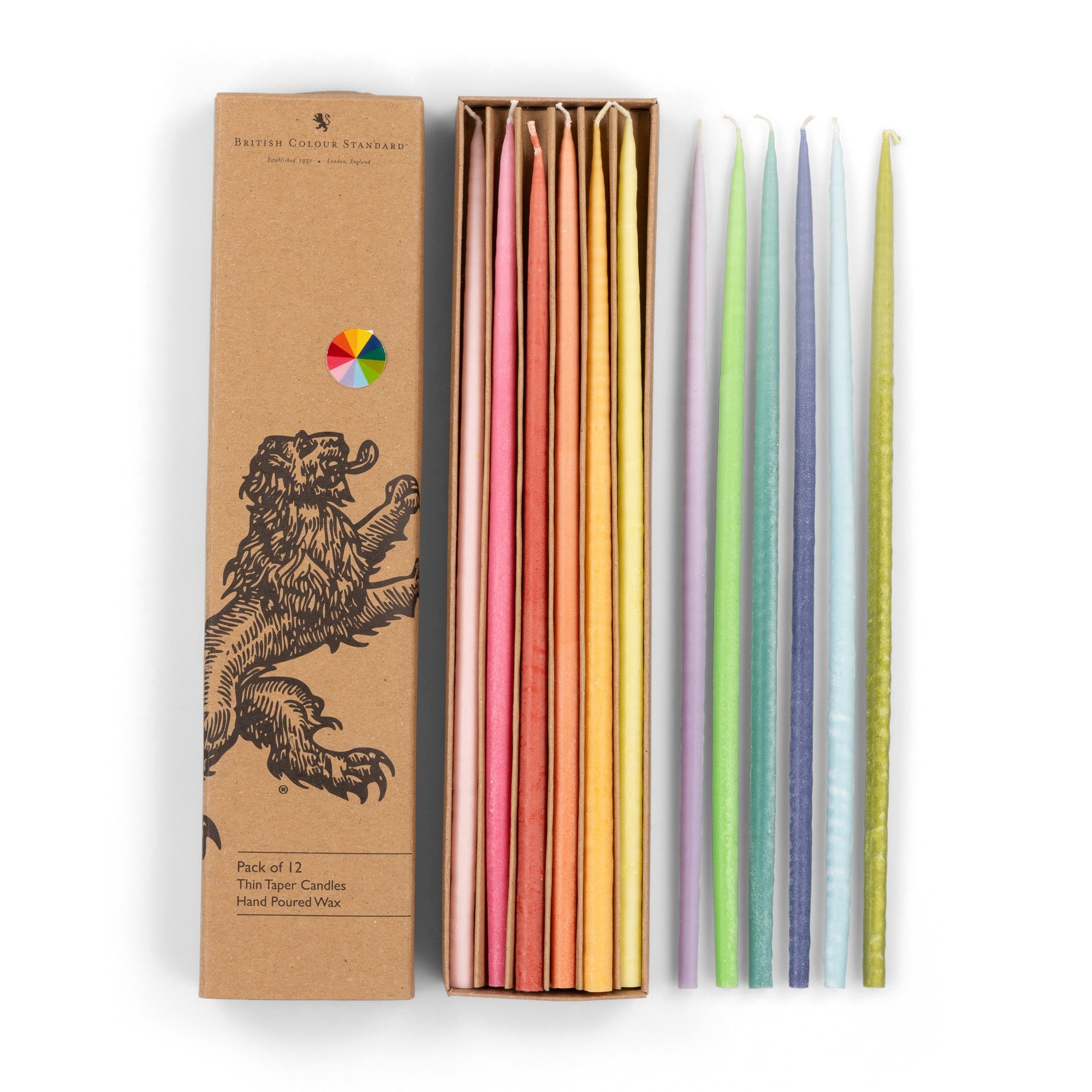Thin Taper Candles - Rainbow