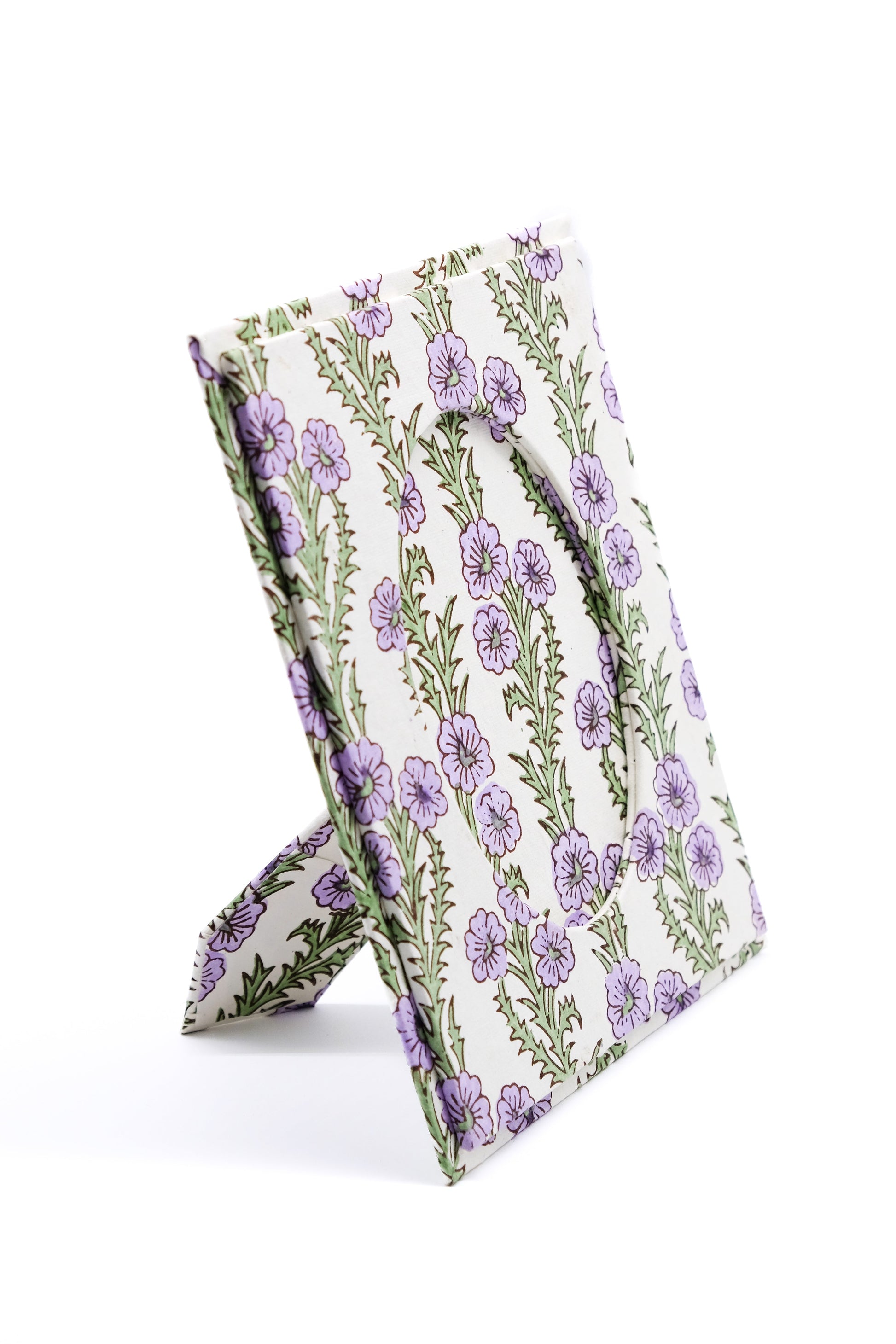 Purple forget-me-not floral standing picture frame