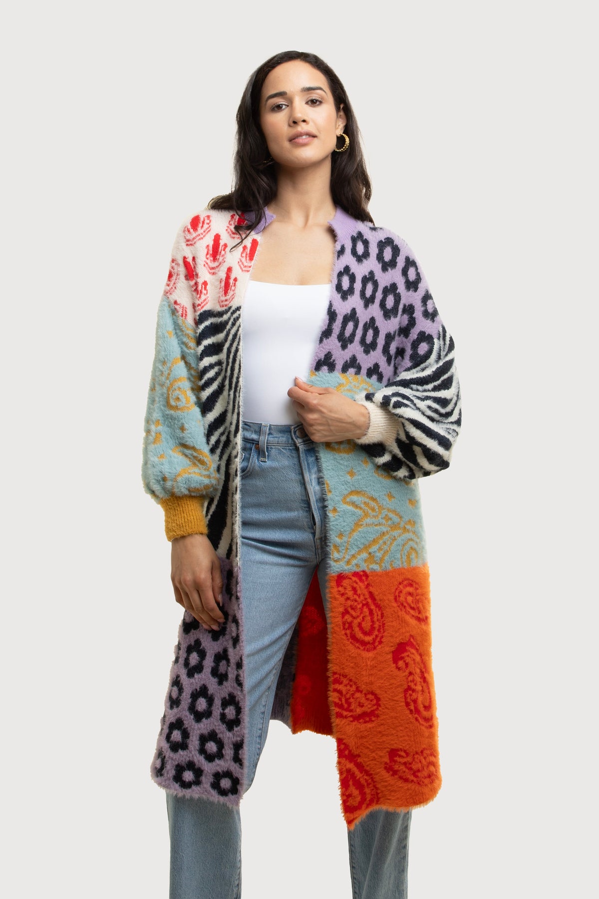 Soft Multi Patterned Cardigan - Multi