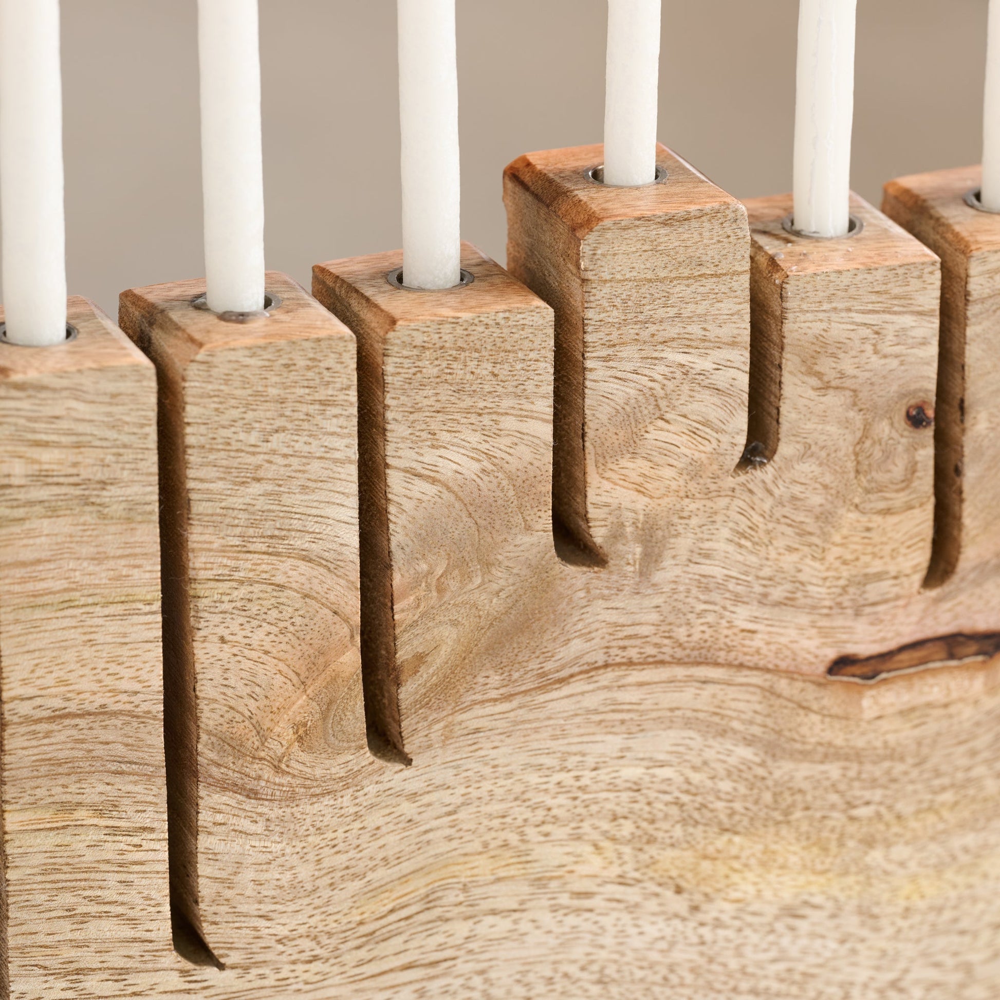 Modern Mango Wood Menorah - Ten Thousand Villages