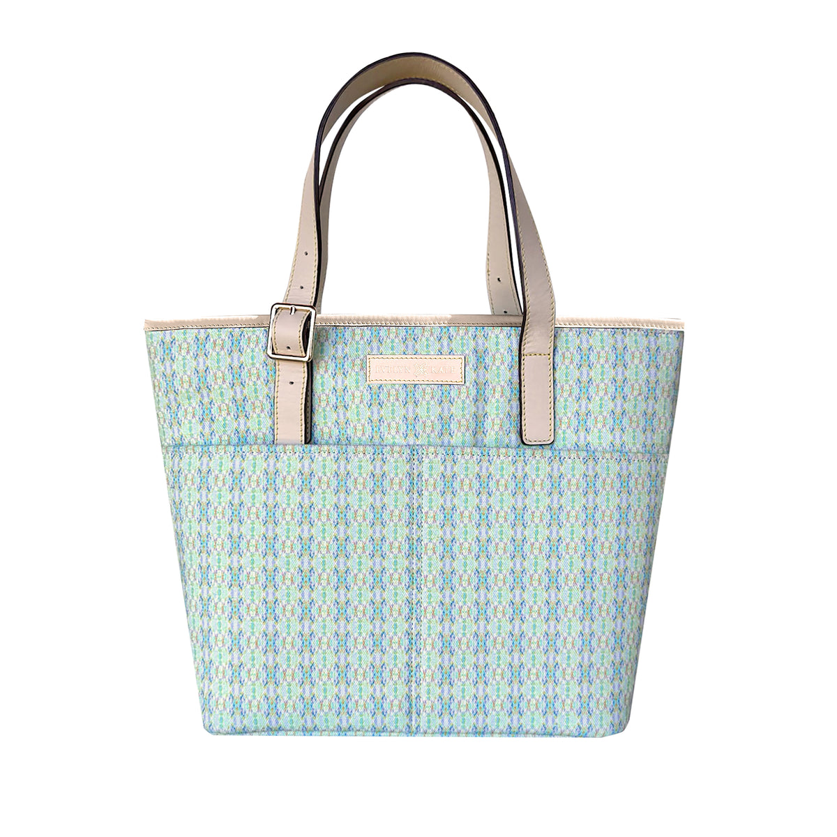 Charleston Classic Medium Canvas Tote with Leather Trim, Base Panel & Zipper