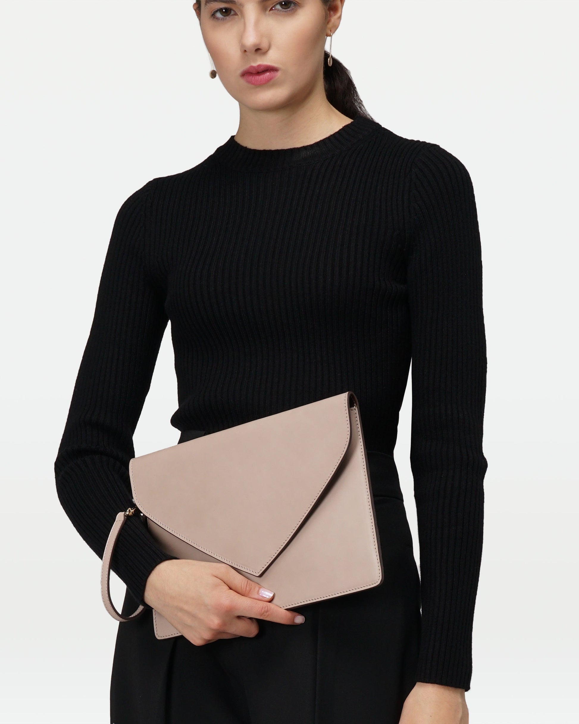 MODHER Envelope Clutch in Elephant vegetable tanned leather#color_elephant