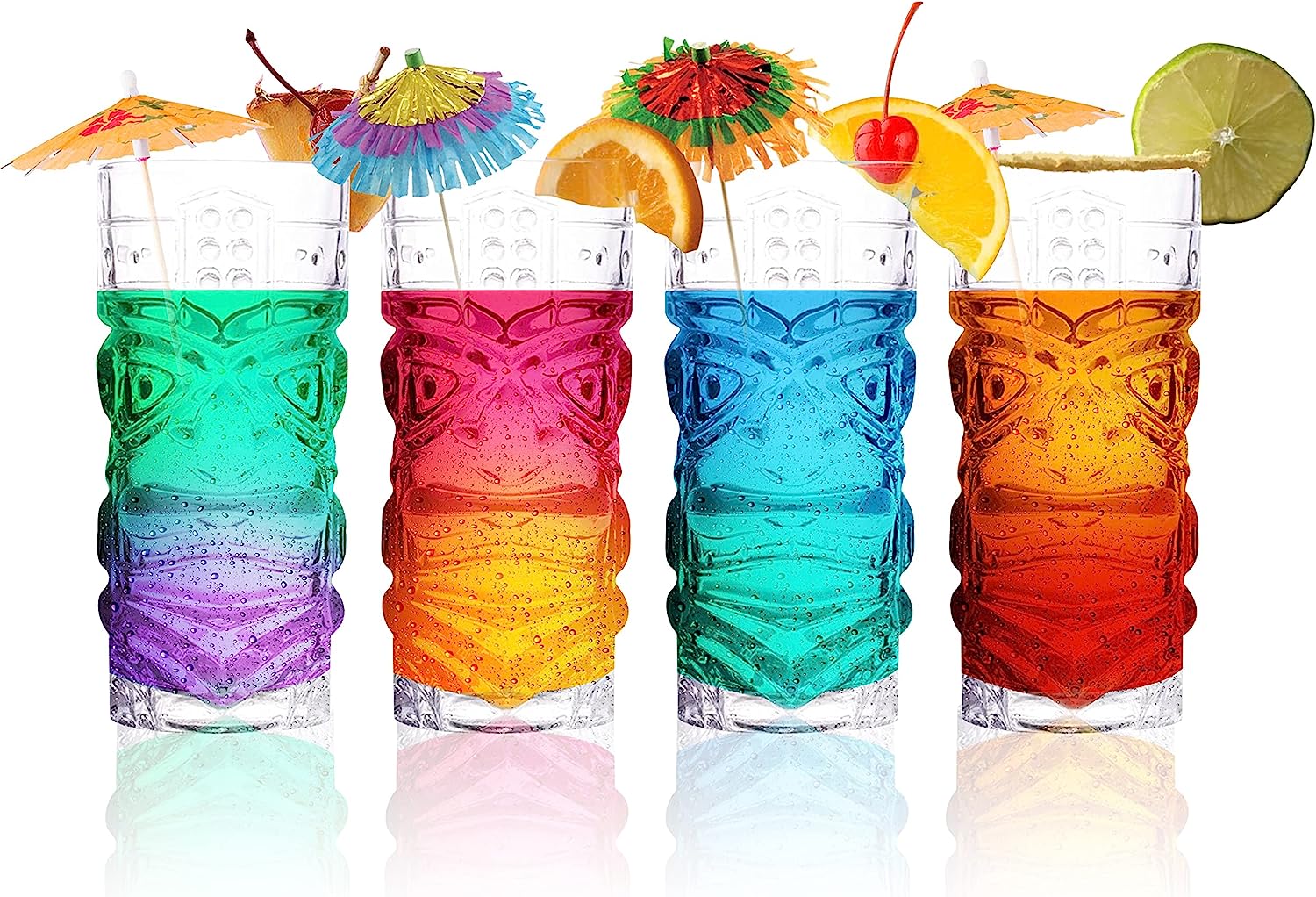 Clear Tiki Glasses, Set of 4 or 6 - 450 ML - Lemonsoda