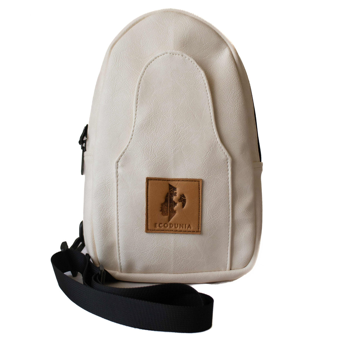 Buru cream vegan leather small crossbody sling bag #color_cream