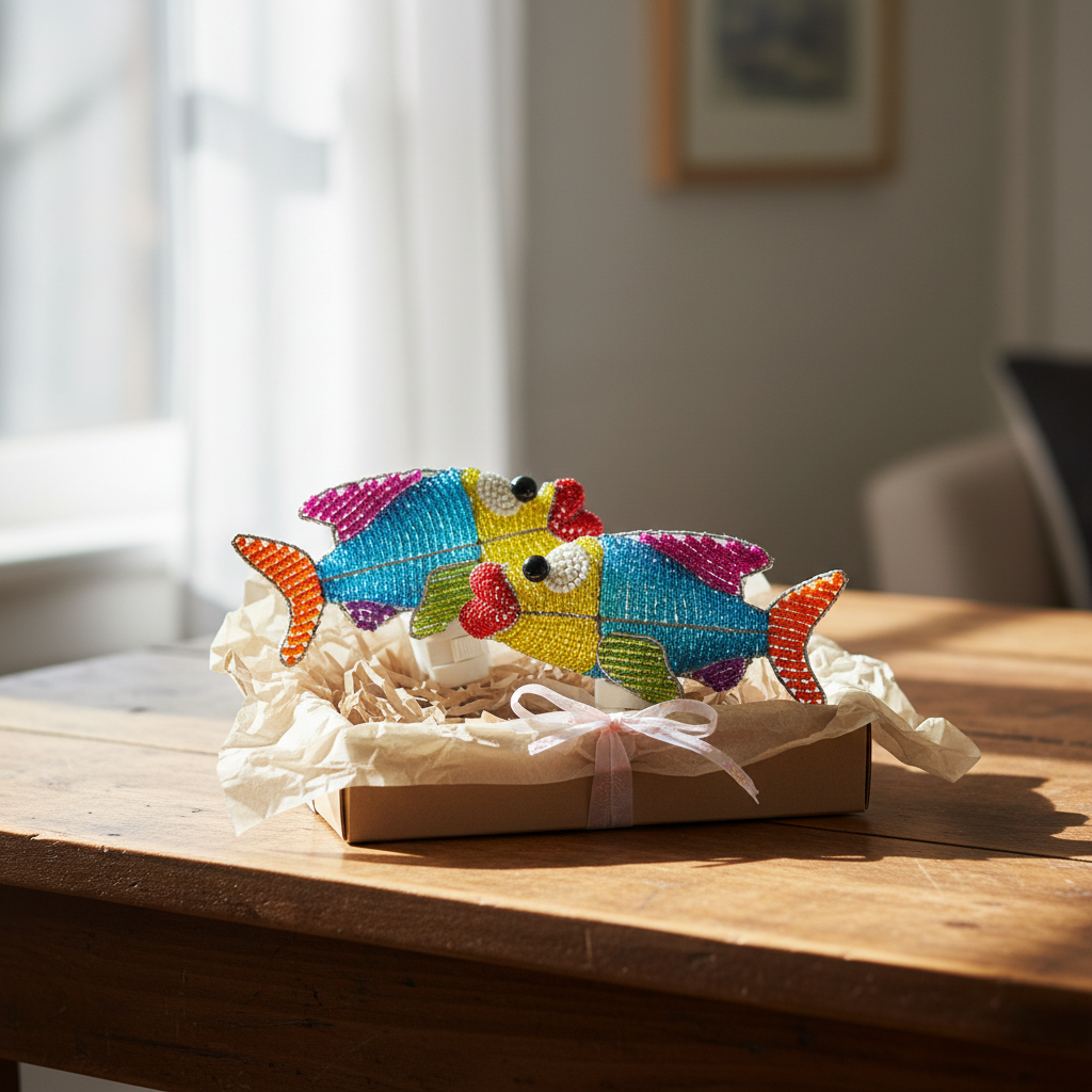 Night Light Fish Set of 2 presented as a gift in a decorative box
