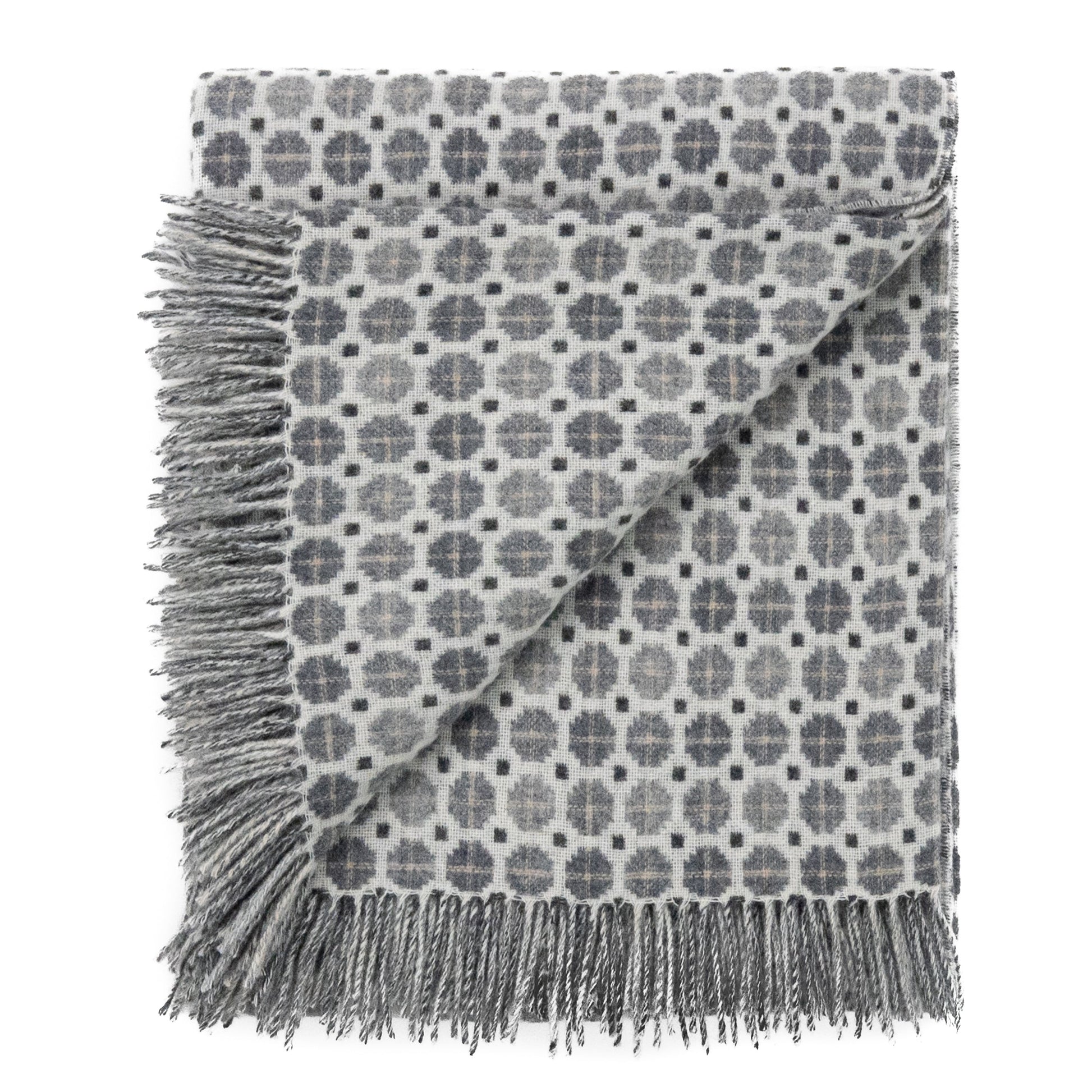 Southampton Home Merino Wool Medallion (Grey)-Throws and Blankets-[bar code]-Prince of Scots