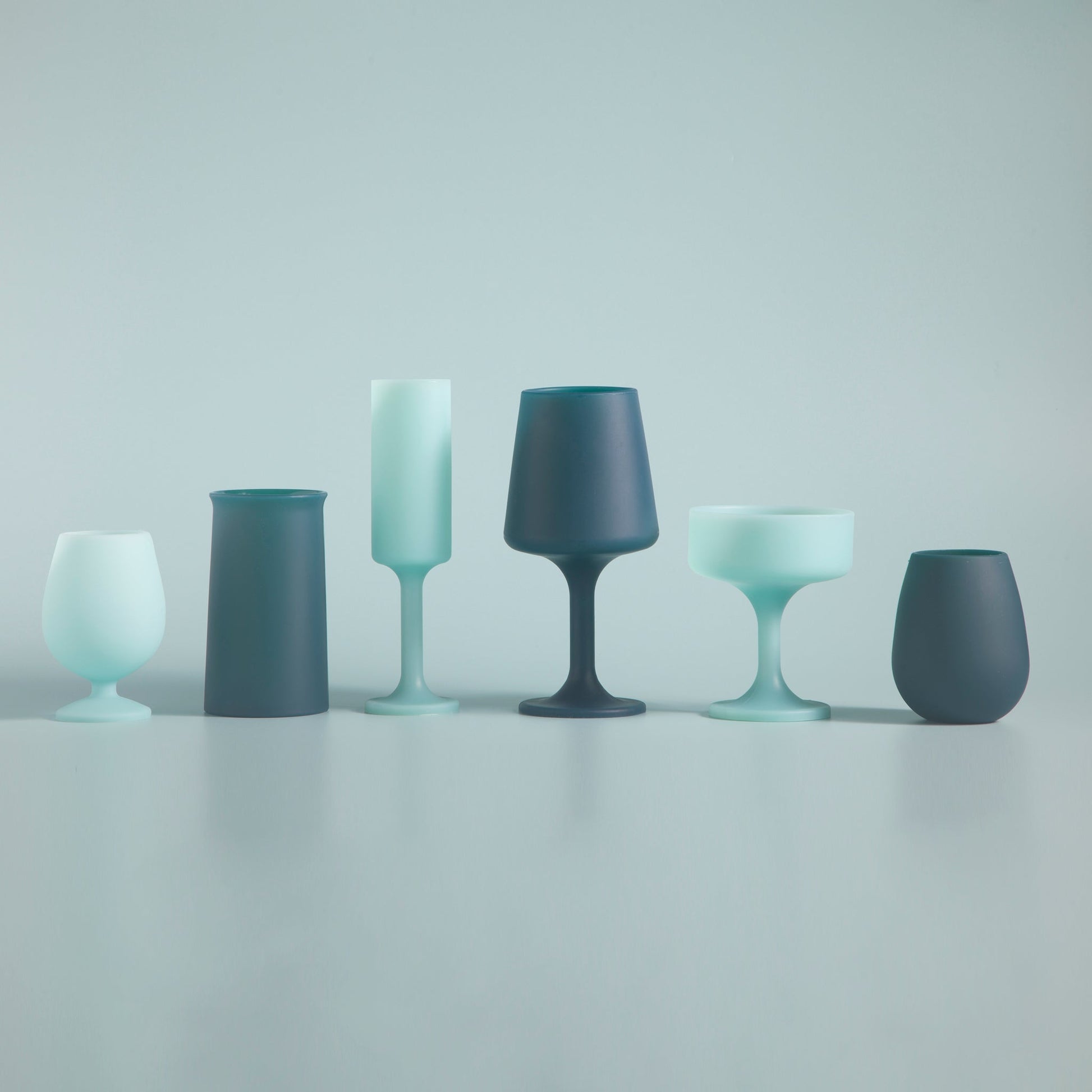 mist + ink | stemm | silicone unbreakable wine glasses - porter green | style + sustainability