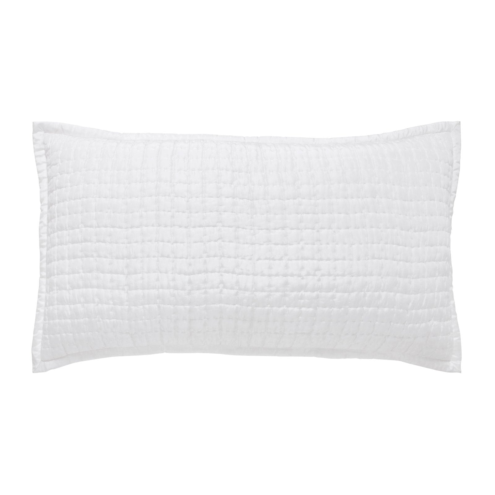 KS-176-2036_1|Clean white textured coverlet with a subtle square quilted pattern, offering versatile and lightweight bed layering option.
