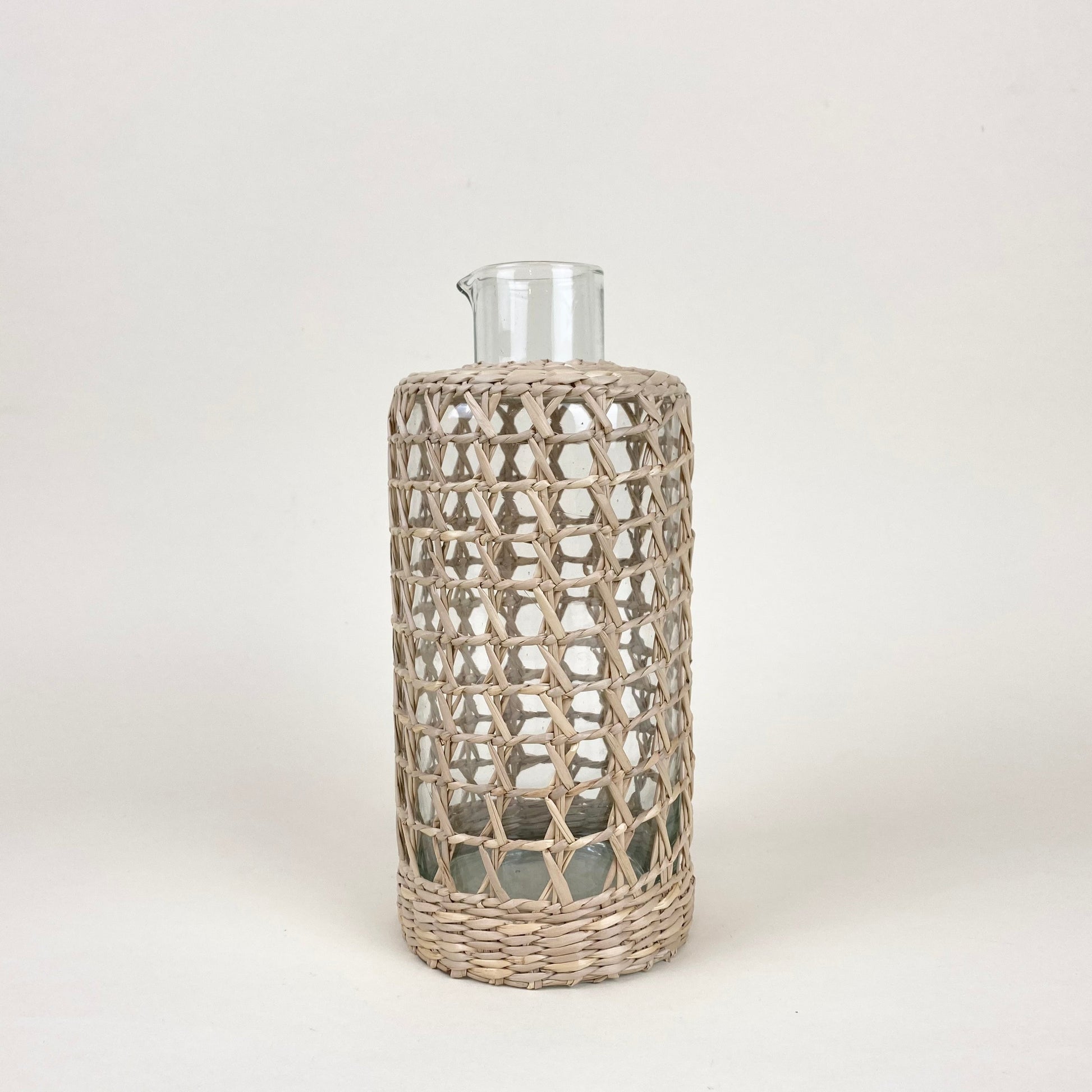 Seagrass Large Cage Carafe Glass Seagrass Brand_Seagrass & Rattan Carafes Kitchen_Drinkware Serving Pieces 6880-L3662C3SeagrassLargeCageCarafe