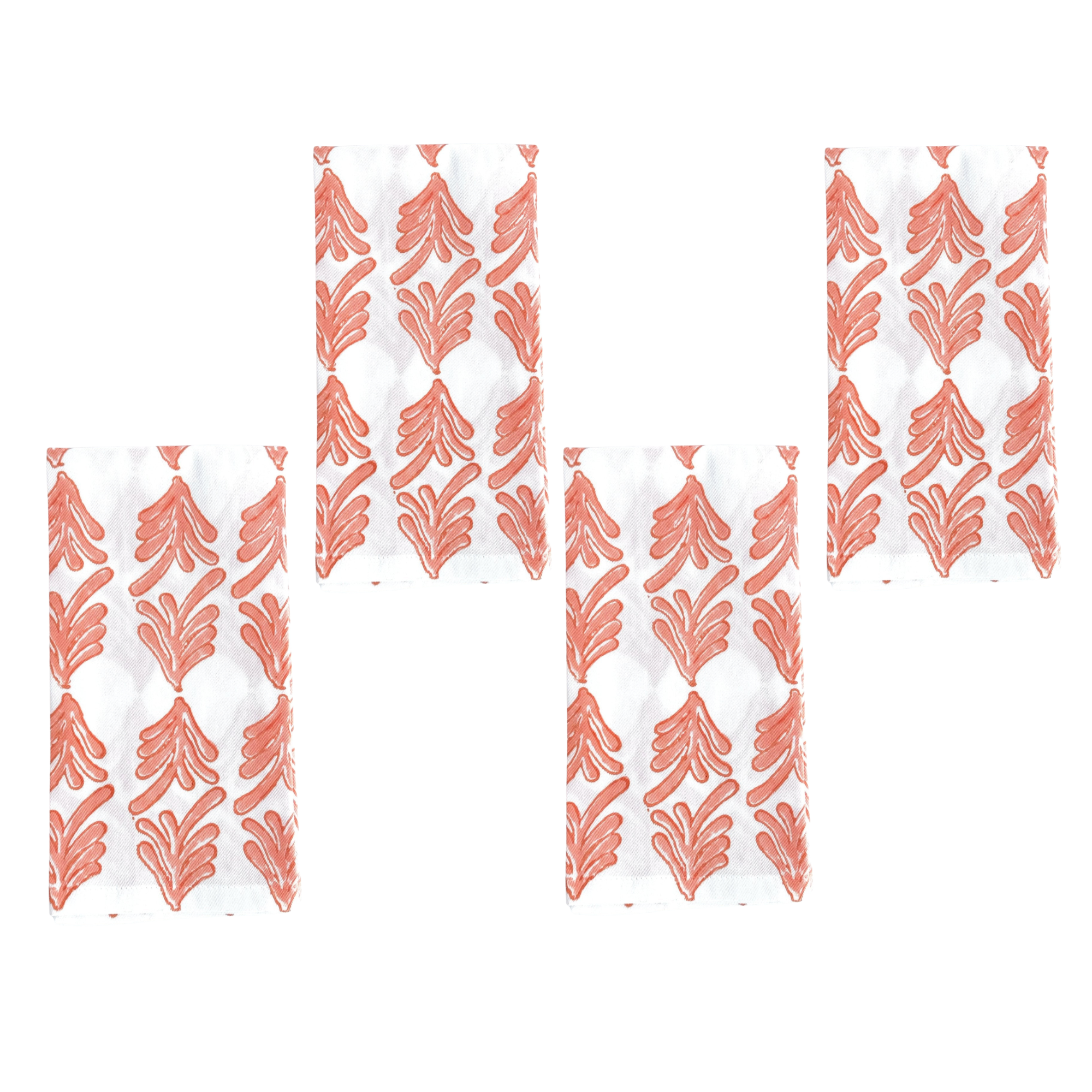 S/4 Organic Napkins - Palmetto, Orange & Melon