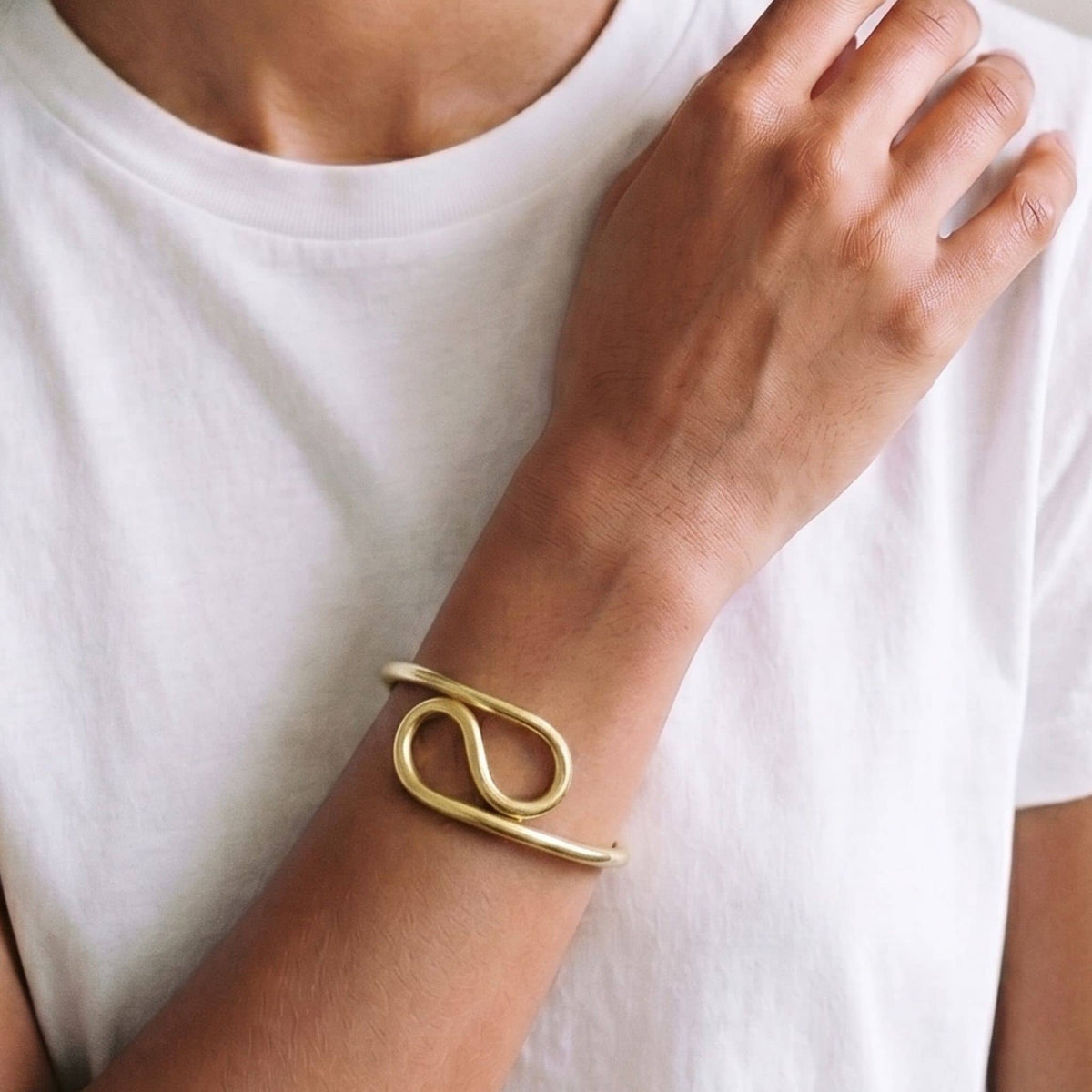 Milele Brass Spiral Cuff Bracelet for Women