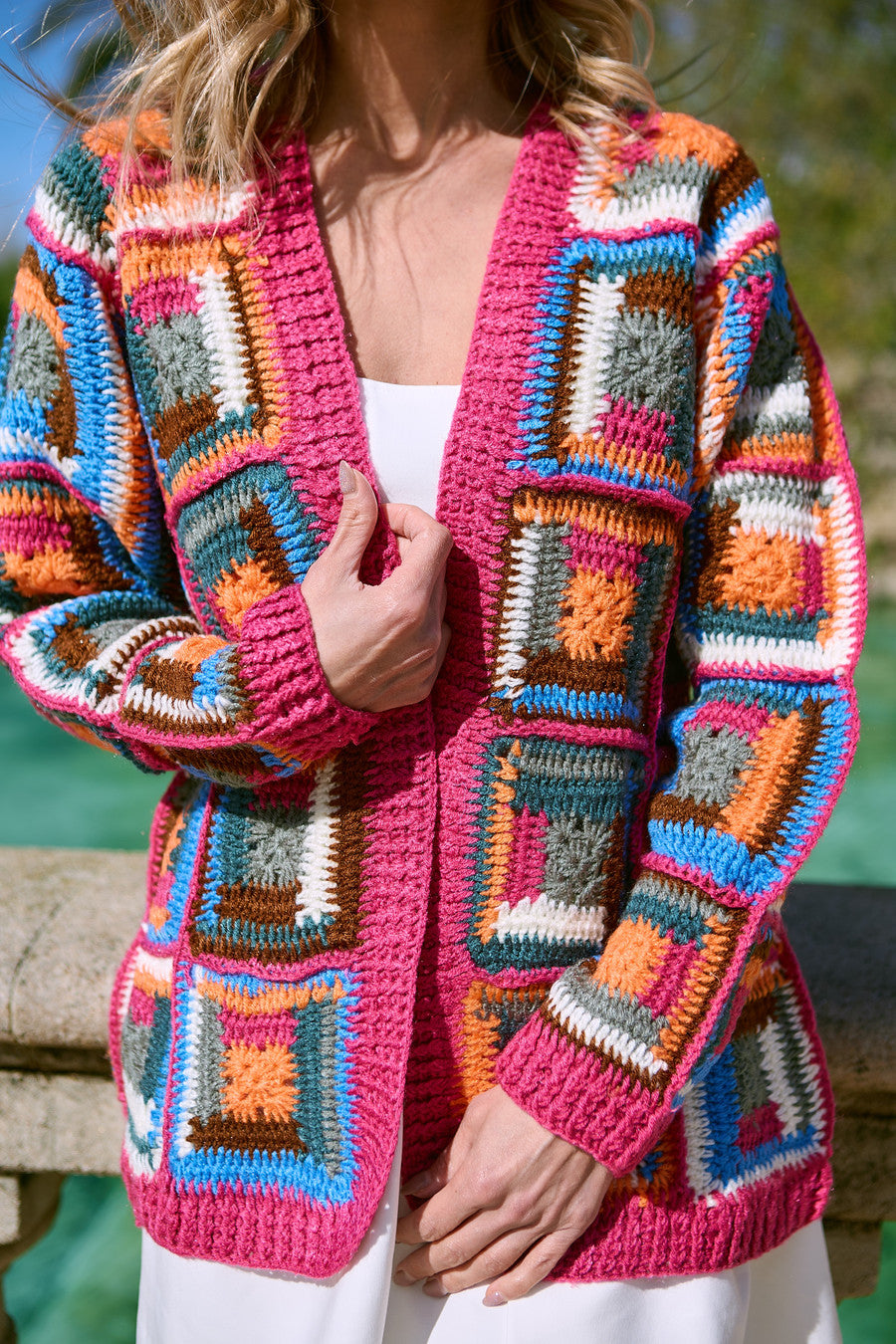 Marrakesh Crochet Short Jacket Orange
