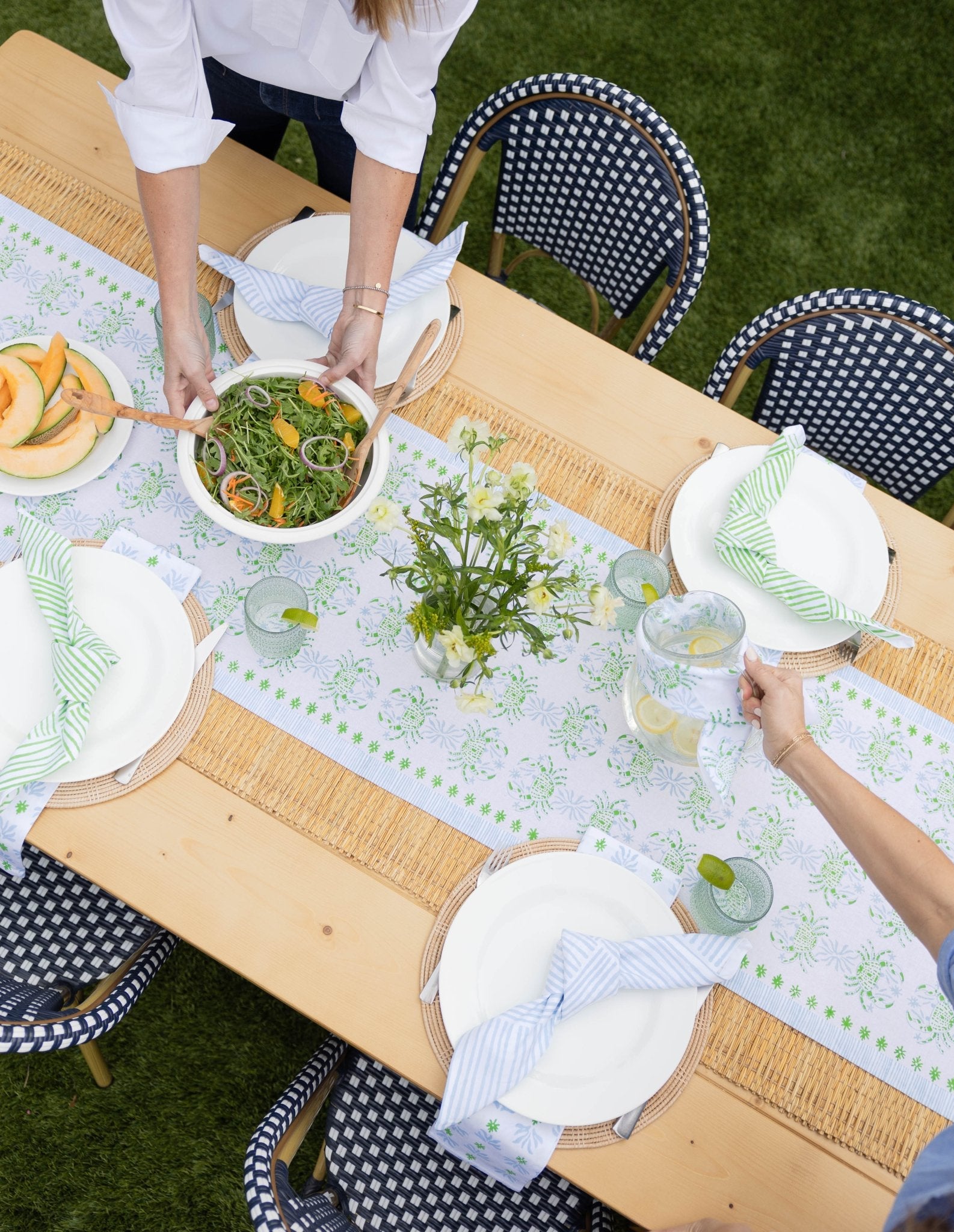 Organic Napkins (set of 4) - King Crab - Uniform Blue & Vine - The Mended Company