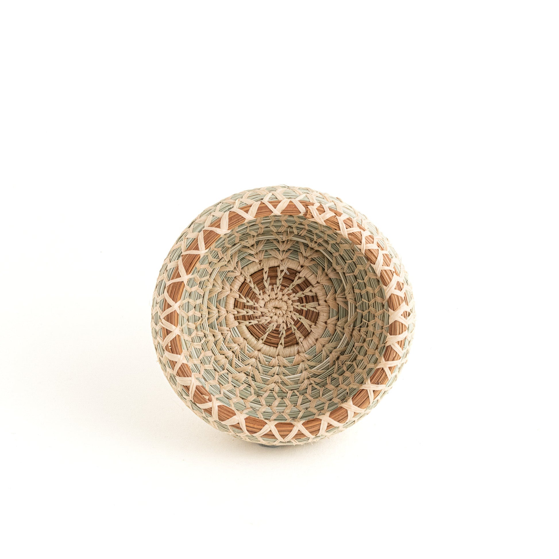 pajon and raffia bowl basket top view