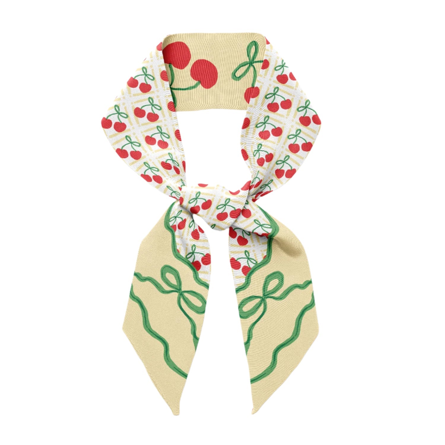 Delicious and timeless cherry twilly silk scarf tie and ribbon from Centinelle.