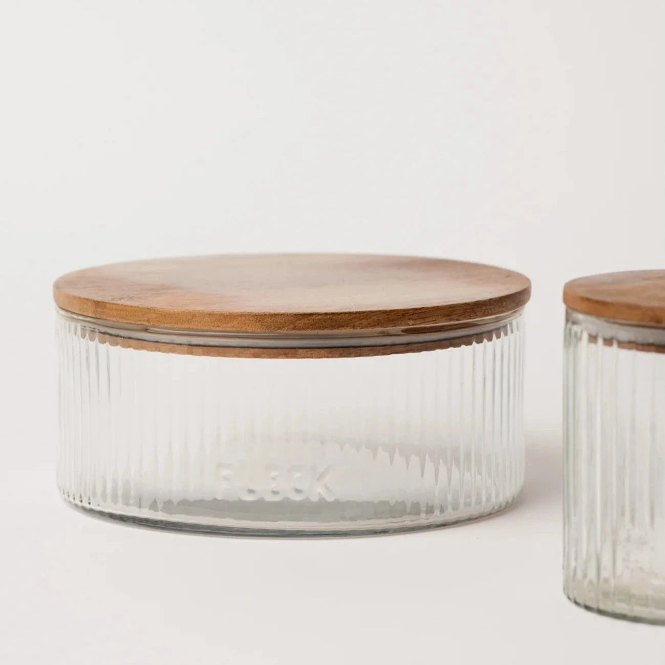 Fluted Glass Storage Jars - set of 3 - Thumbnail 5