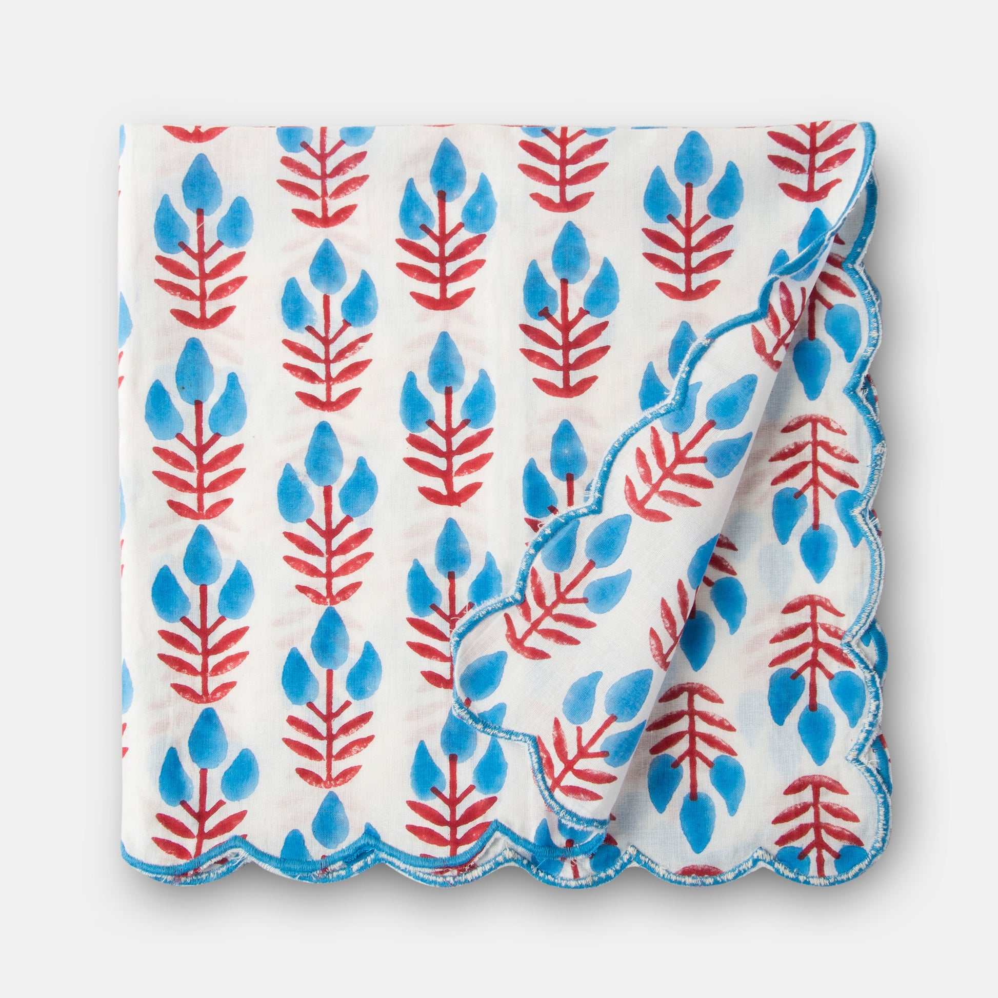 Close-up of floral block print pattern