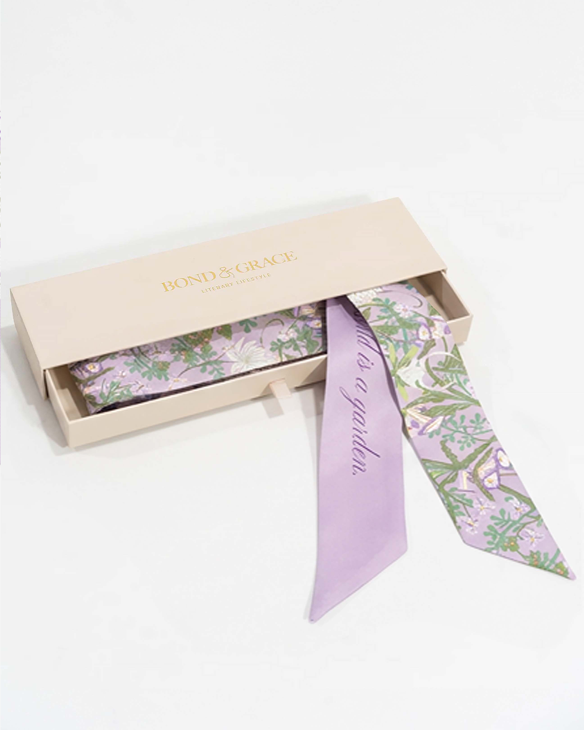 Lavender Cottage Vines Silk Twilly Scarf