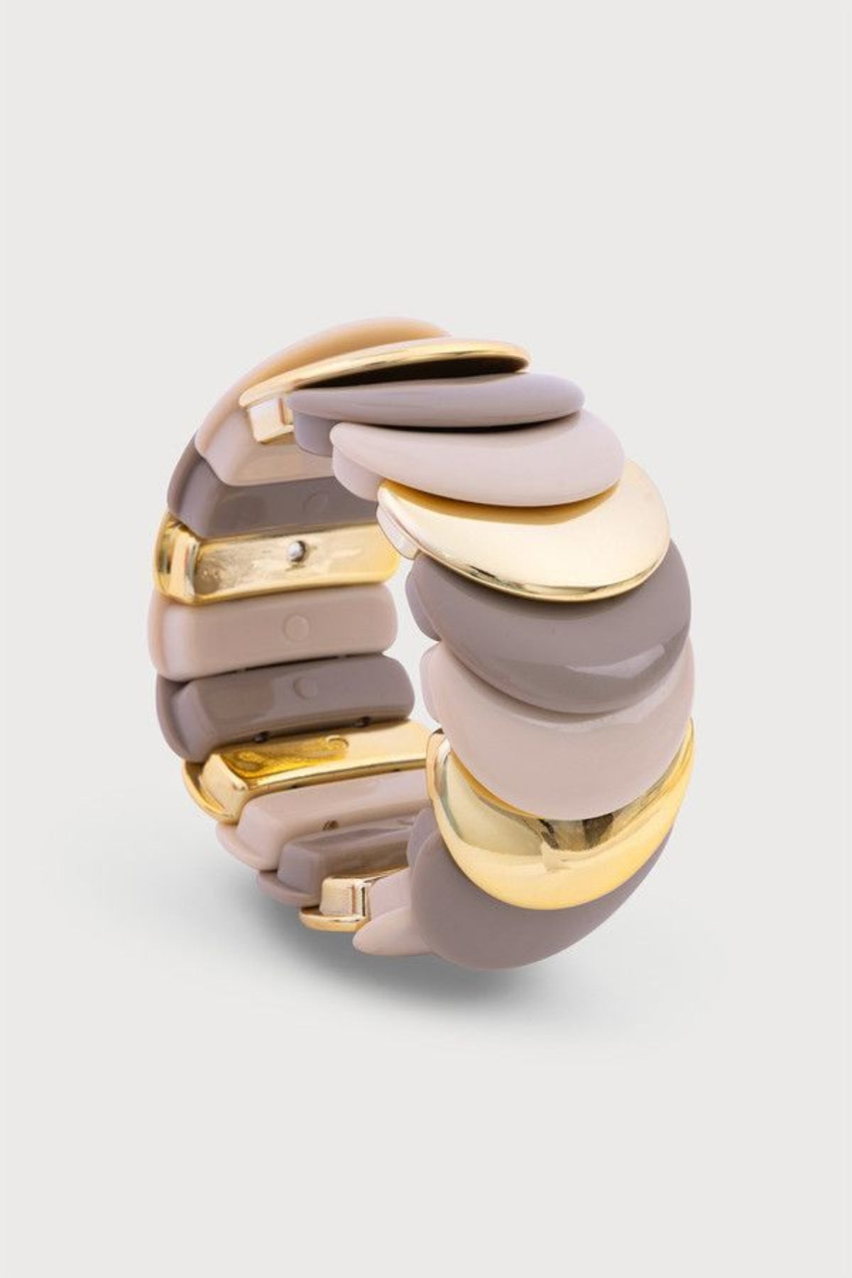 Layered Crescent Stretch Bracelet - GREY