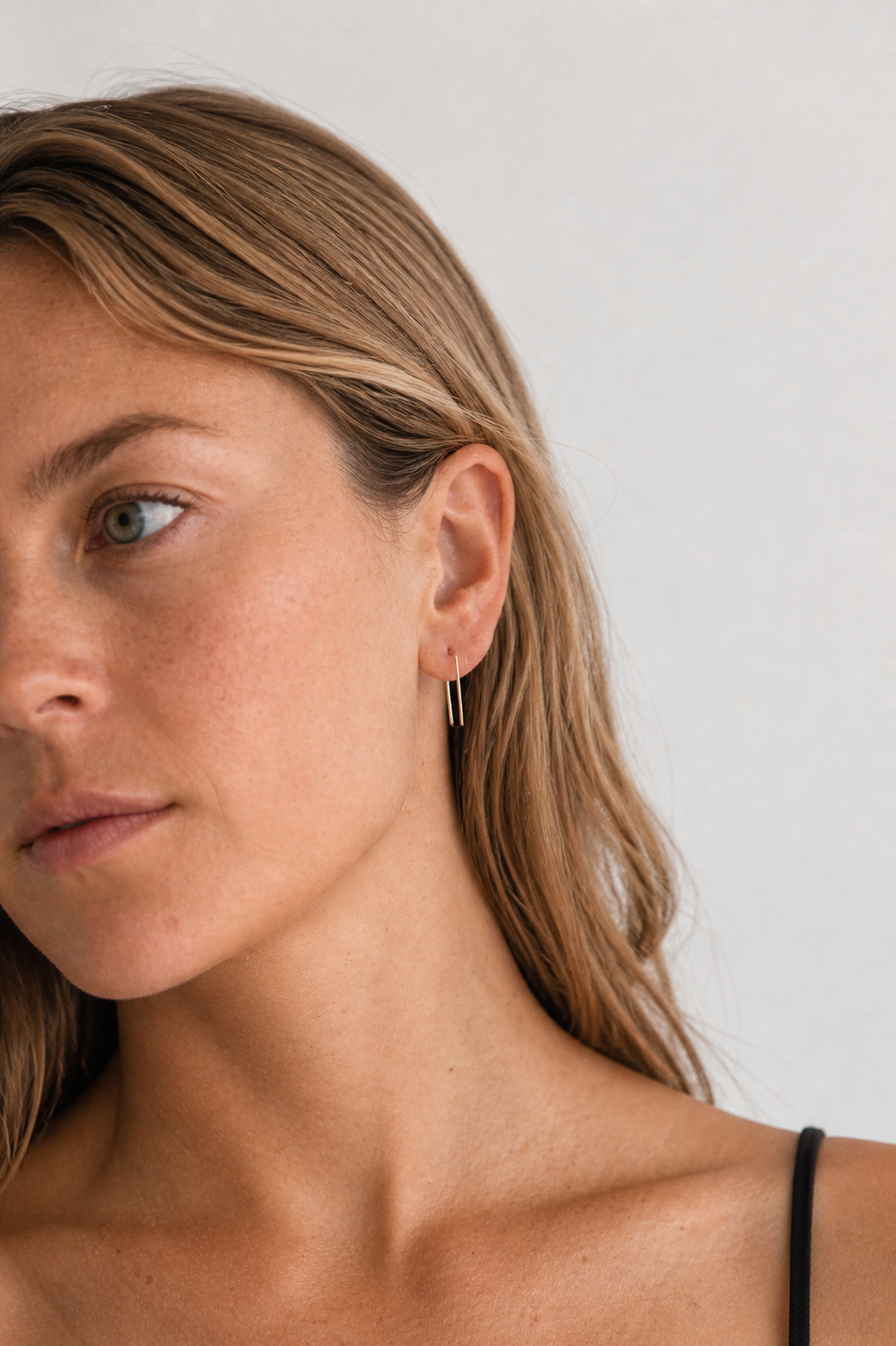 Tiny Staple Threader Earrings | Gold Fill