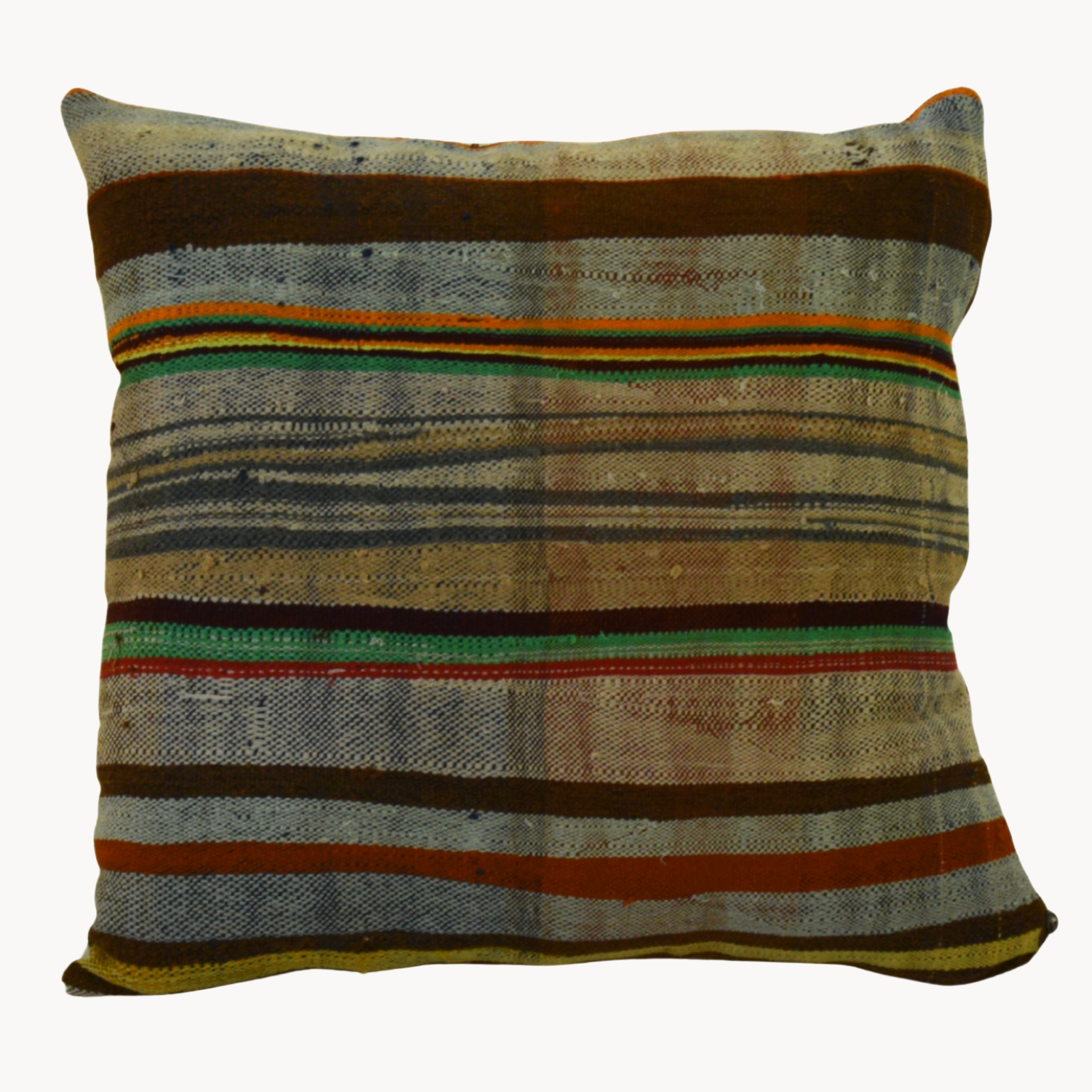 Upcycled Brown Textile Pillow - Apartment F