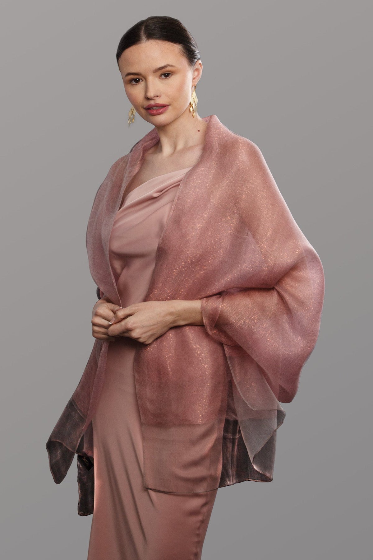 Silk Sparkle Wrap Scarf Pink