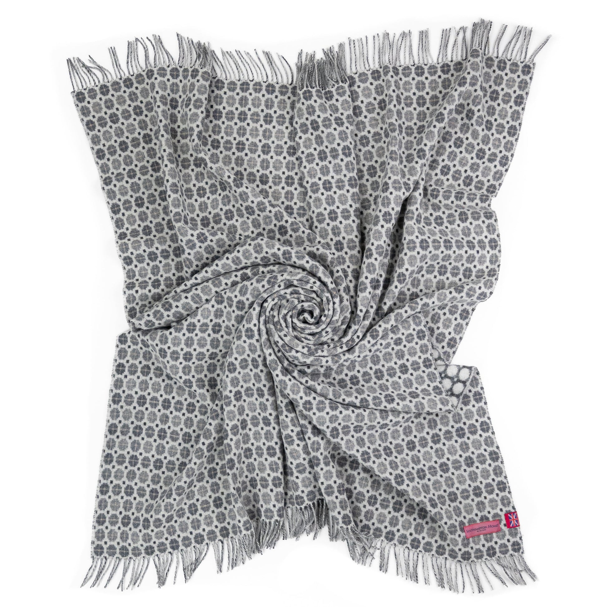 Southampton Home Merino Wool Medallion (Grey)-Throws and Blankets-[bar code]-Prince of Scots