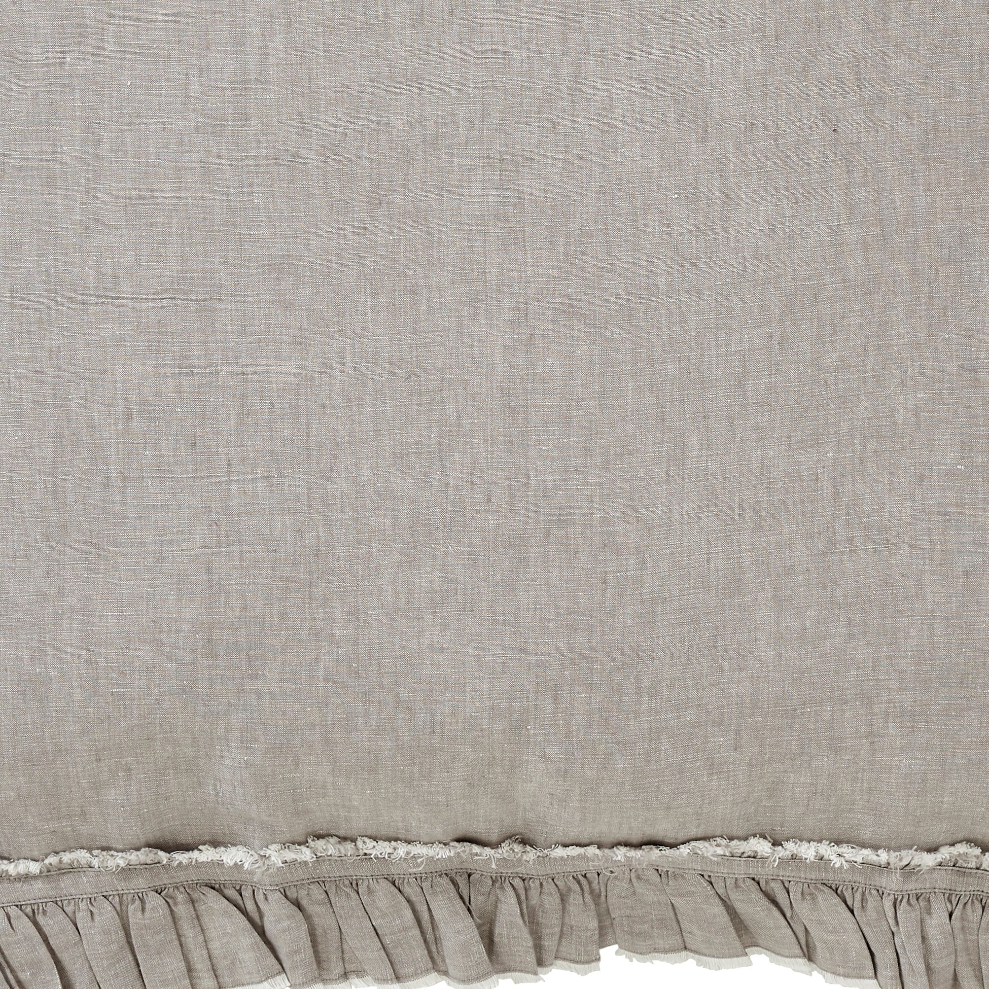 DT-019-10692_2|Chic greige linen-look duvet cover with contemporary frayed ruffles. Perfect for a sophisticated yet relaxed bedroom style.