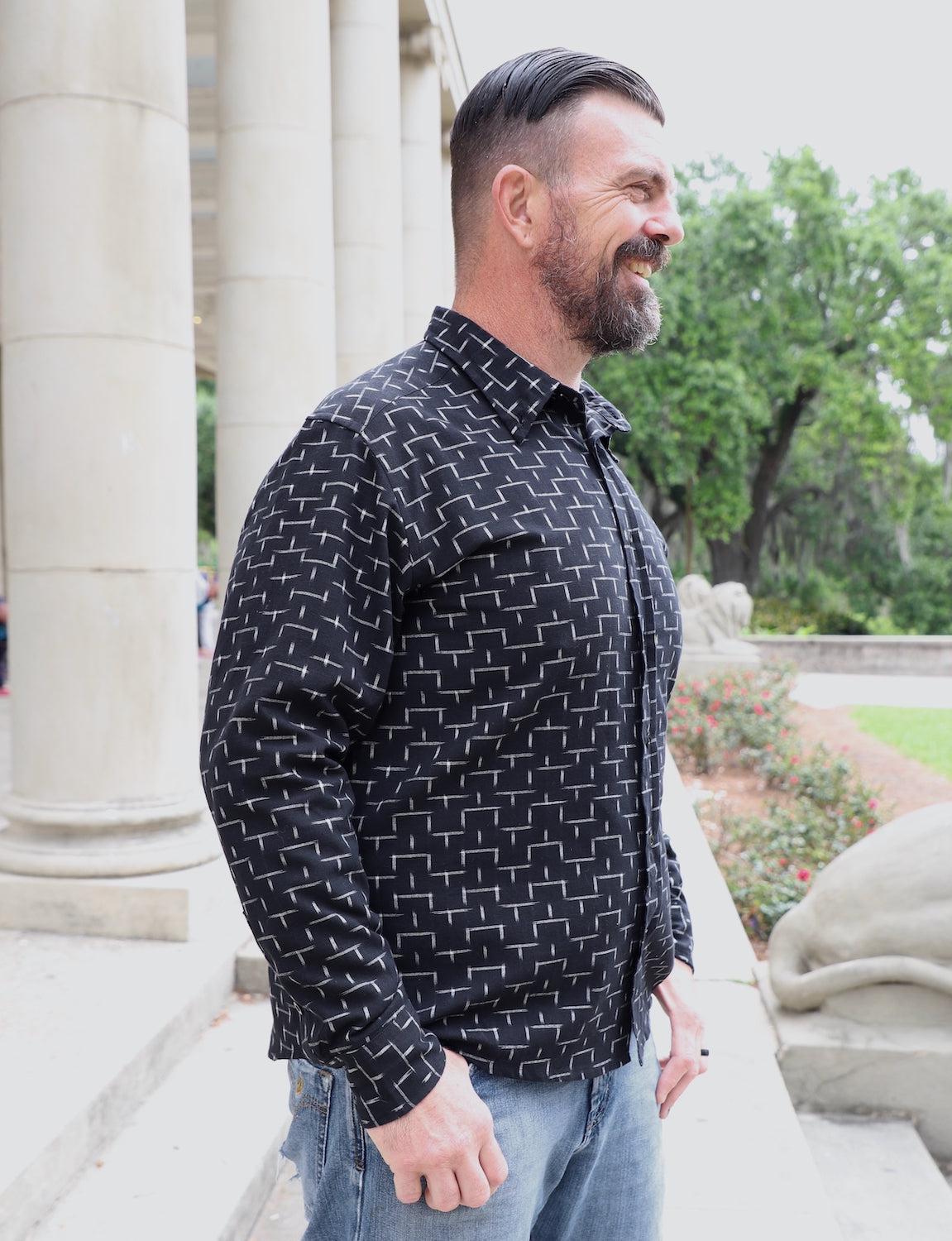 Cirrus Men's Button Down Shirt - Passion Lilie