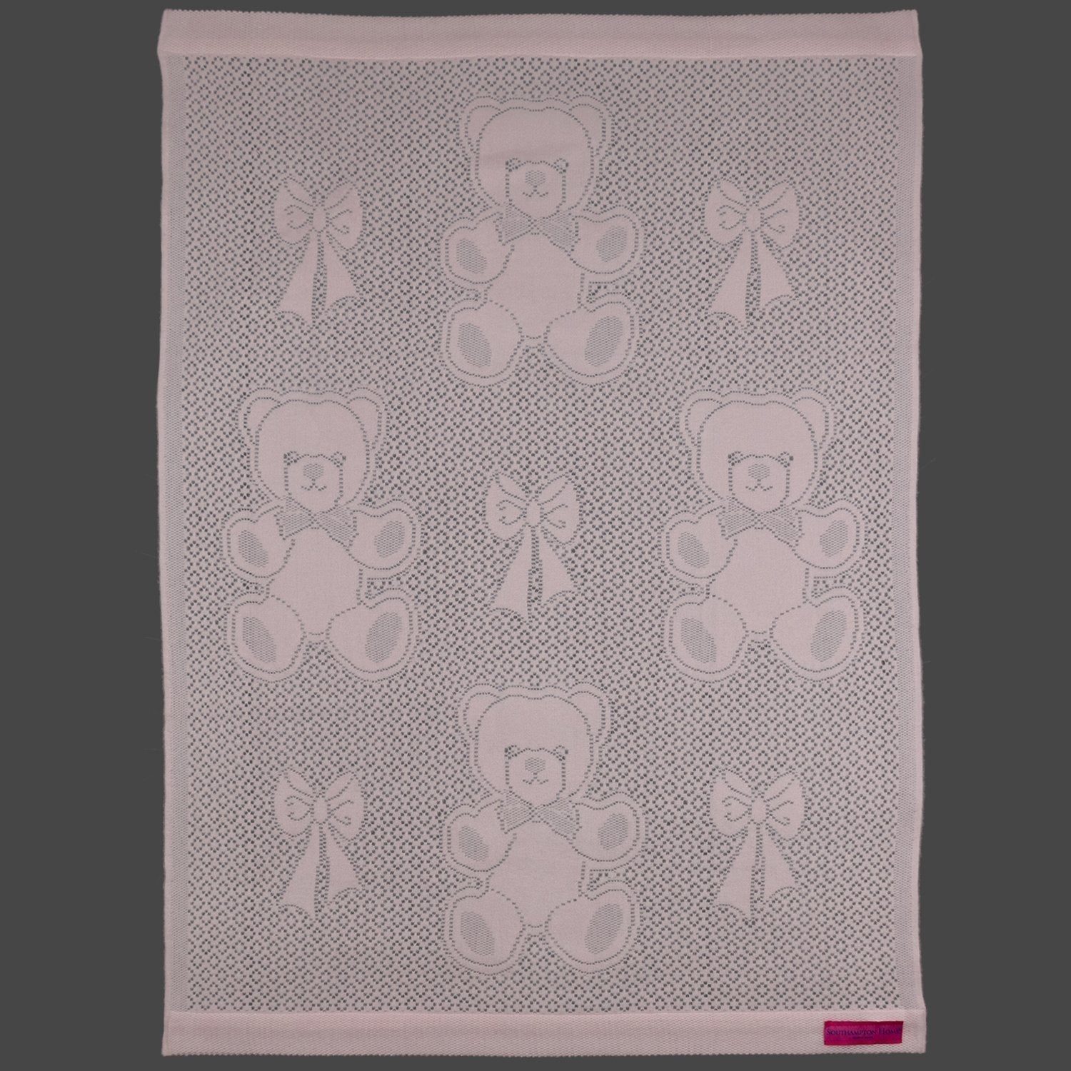 Southampton Home Lace Weave Bears & Bows Baby Blanket ~ Pink ~-Gifts-00810032751401-{sku]-Prince of Scots