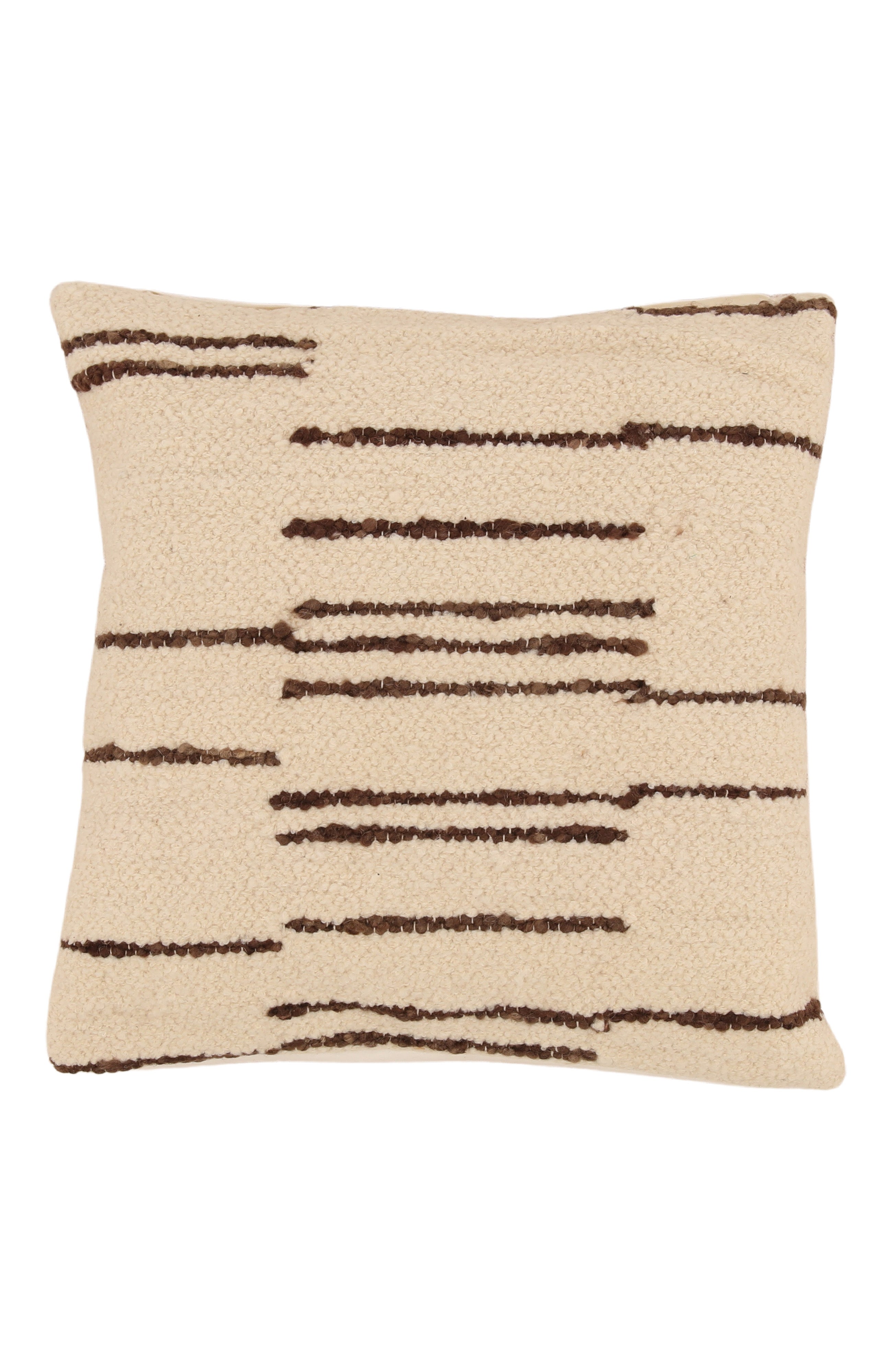 Luca Handwoven Wool Throw Pillow - Ivory (20" x 20")
