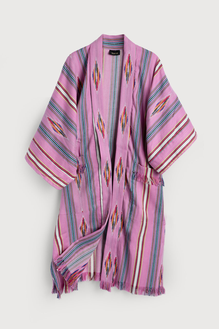 Ikat Striped Jacket Pink