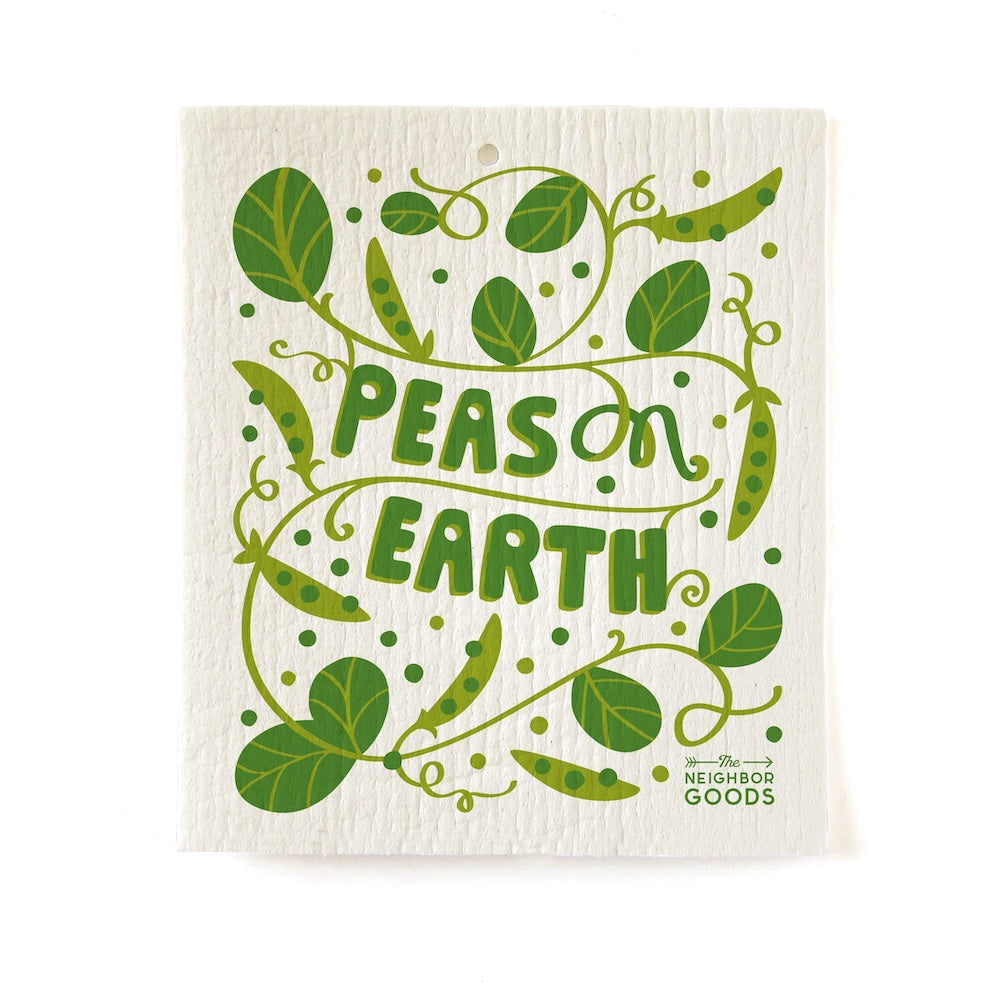 Peas Dish Towel + Sponge Cloth Gift Set - Thumbnail 2