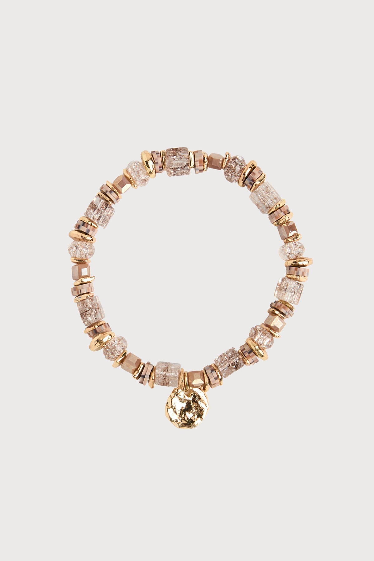 Beaded Stretch Hammer Bracelet - Rose