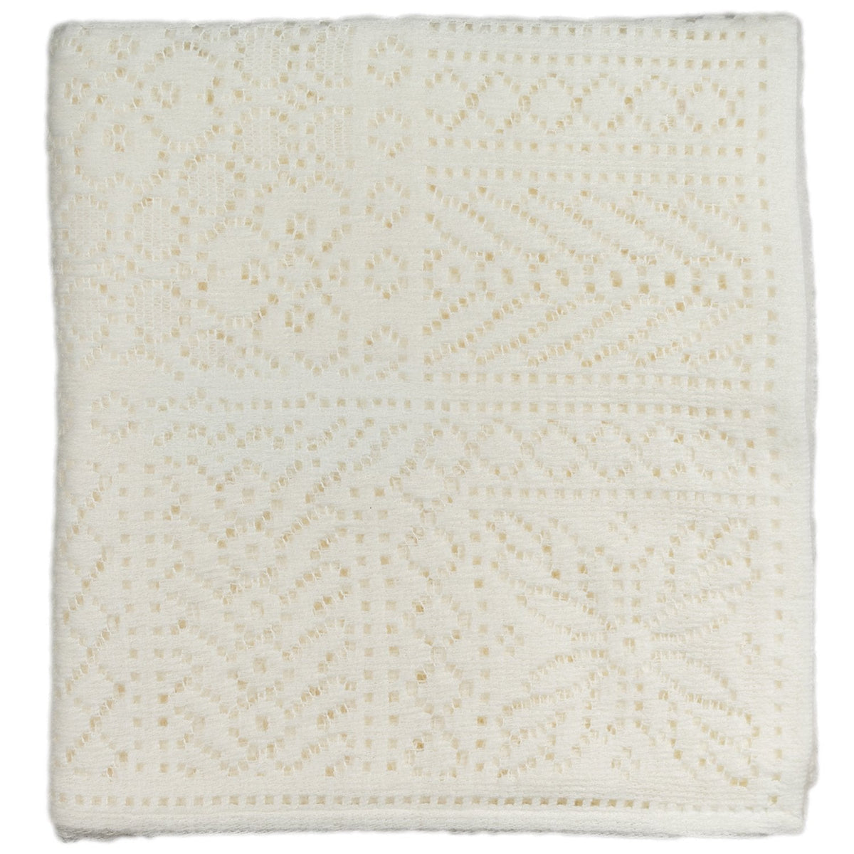 Southampton Home Lace Weave Baby Shawl ~ Ivory ~-Gifts-[bar code]-Prince of Scots