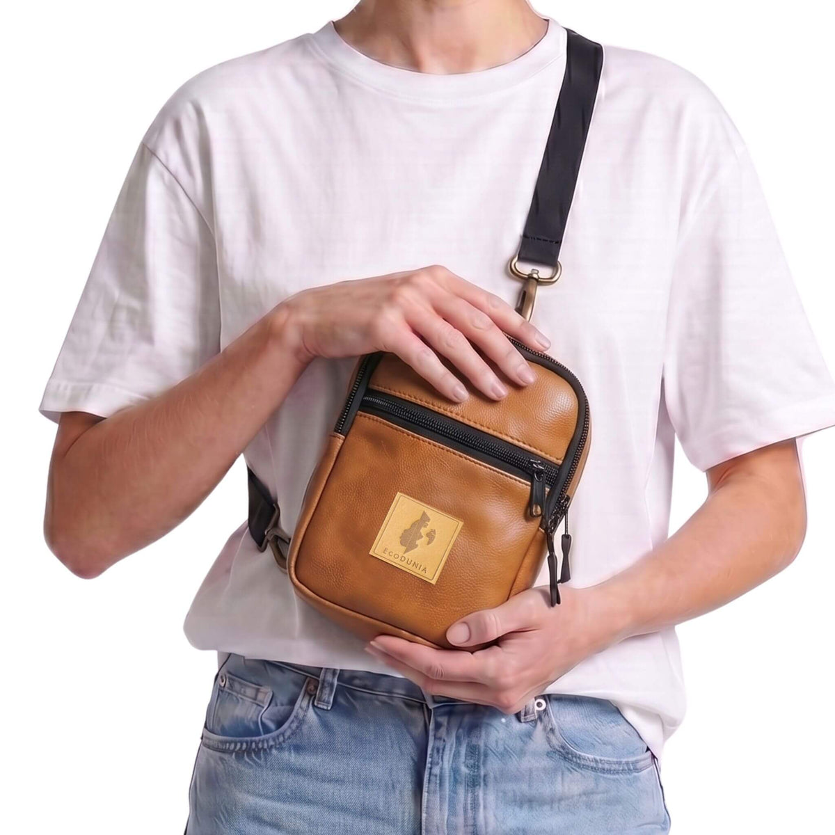 Rozi Vegan Leather Crossbody Bag 1L #color_brown